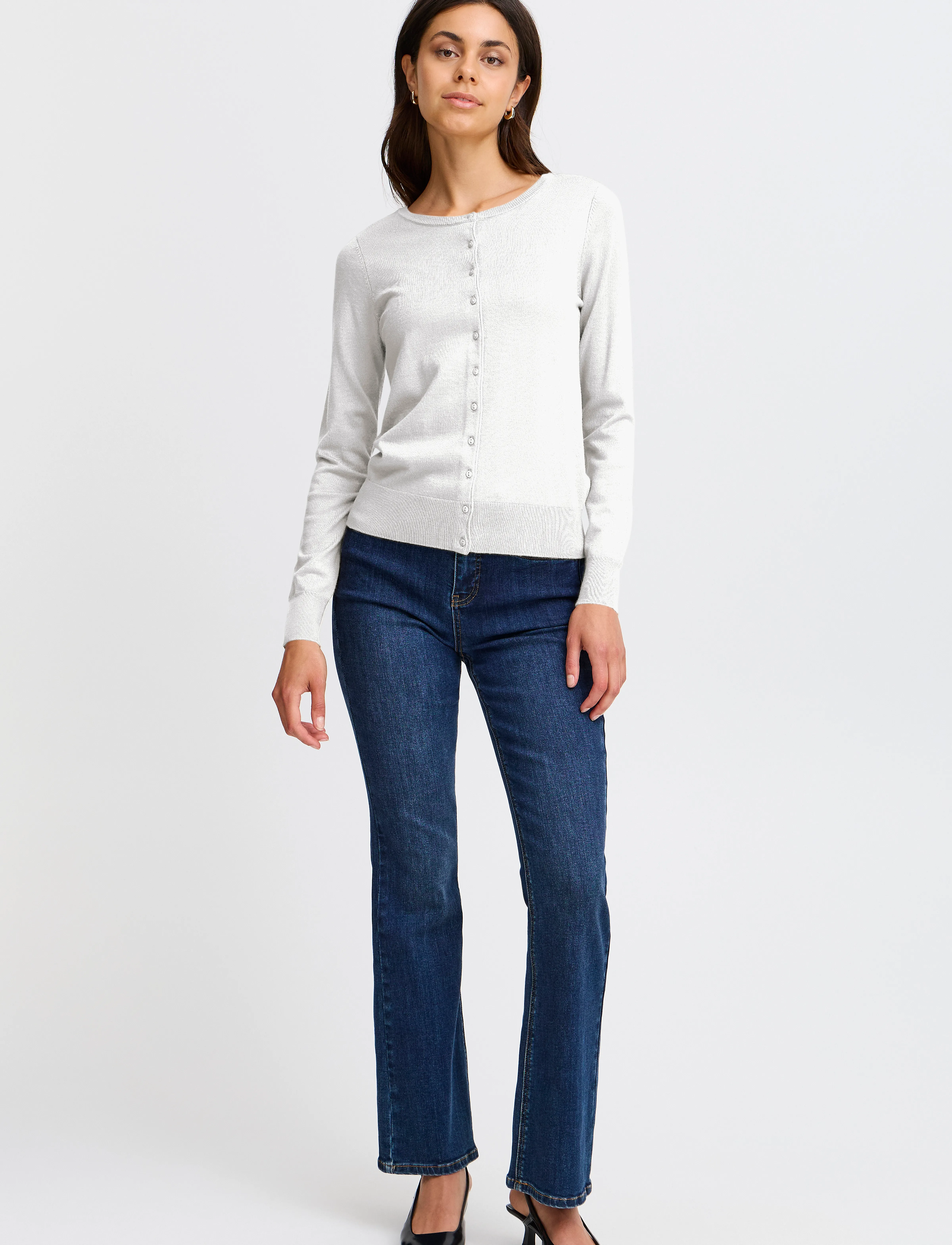 Fransa Frzubasic 60 Cardigan Core Essentia, XL, White, Strik > Cardigans, Dame