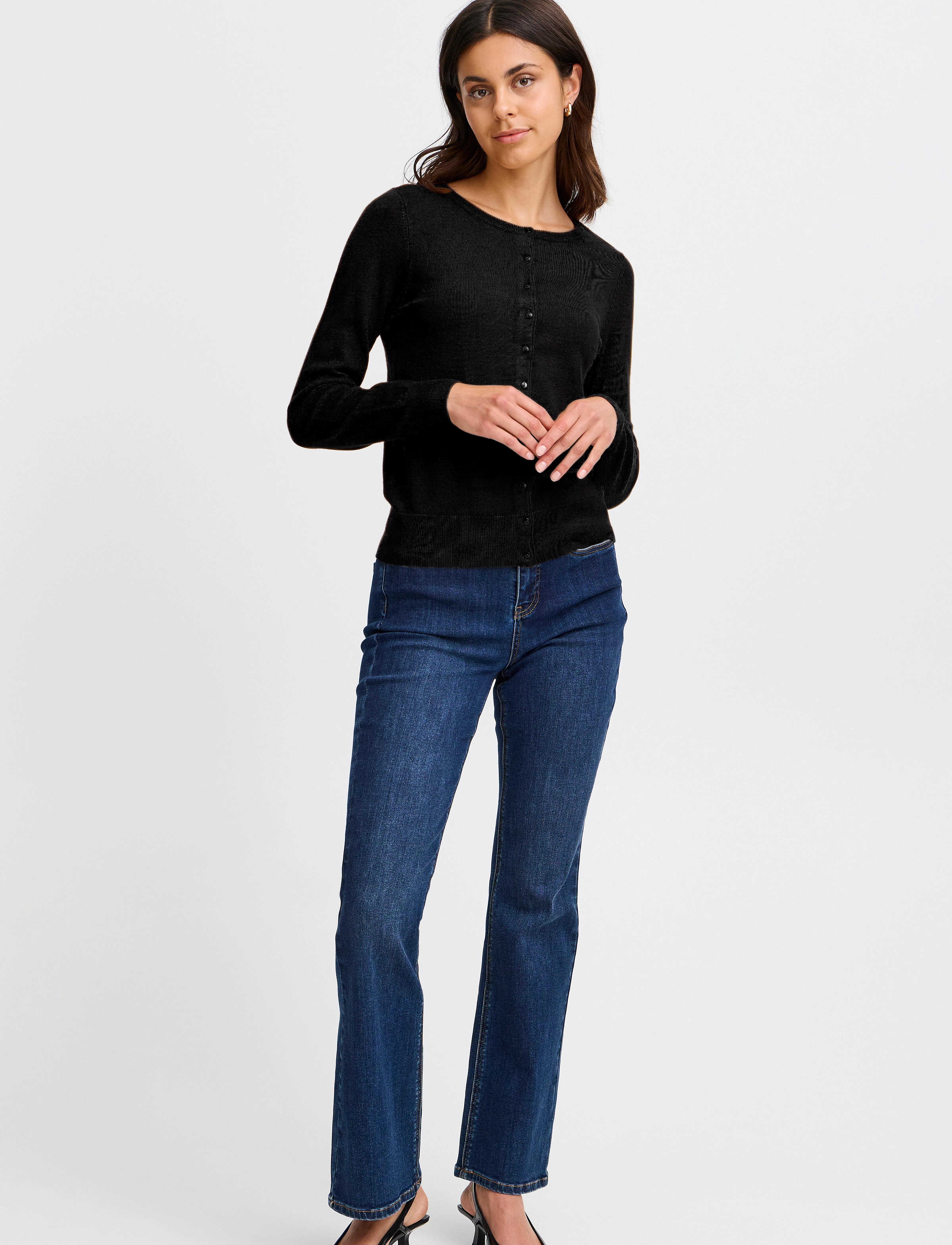 Fransa Frzubasic 60 Cardigan Core Essentia, L, Black, Strik > Cardigans, Dame