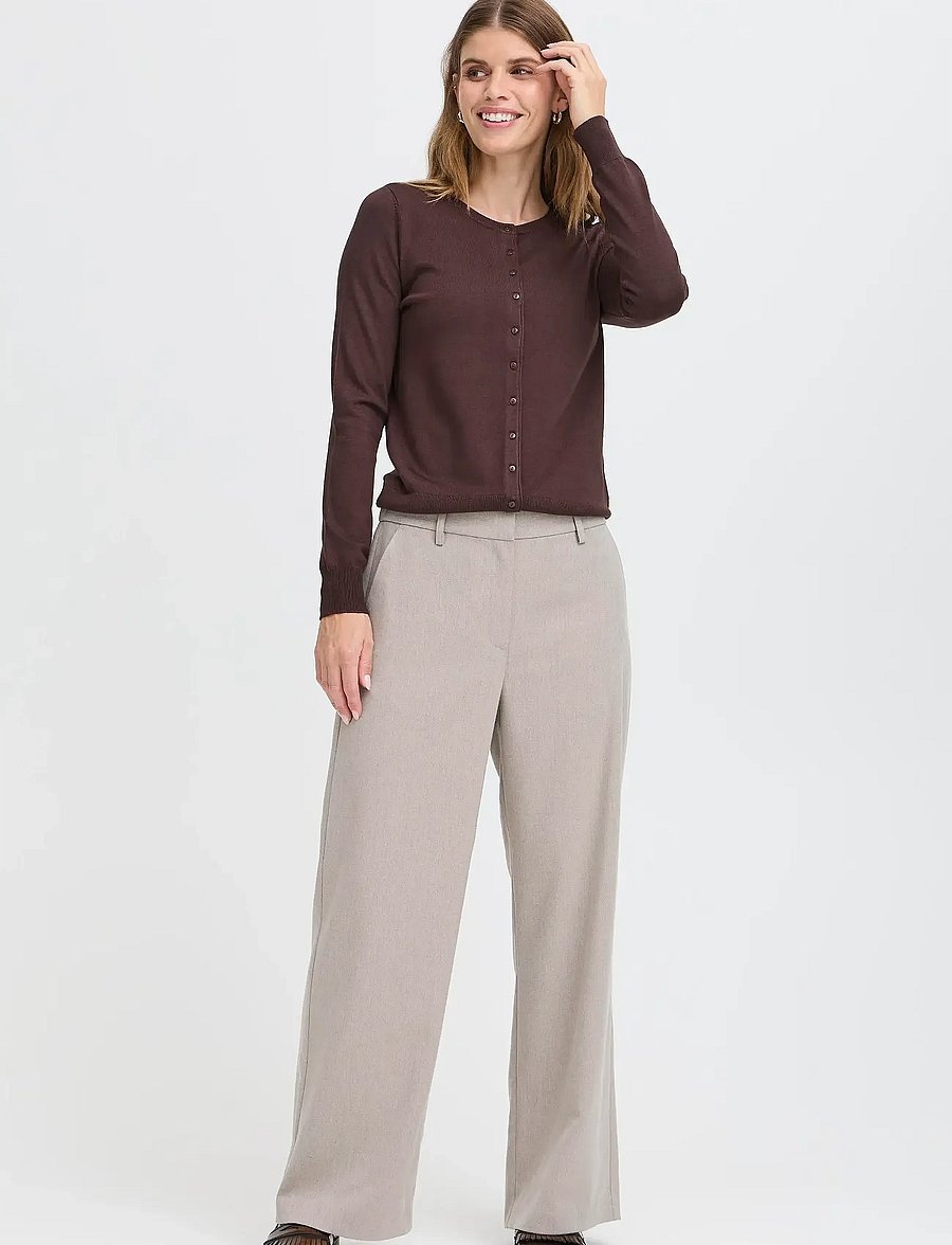 Fransa - FRZUBASIC 60 CARDIGAN - koftor - chocolate torte - 0
