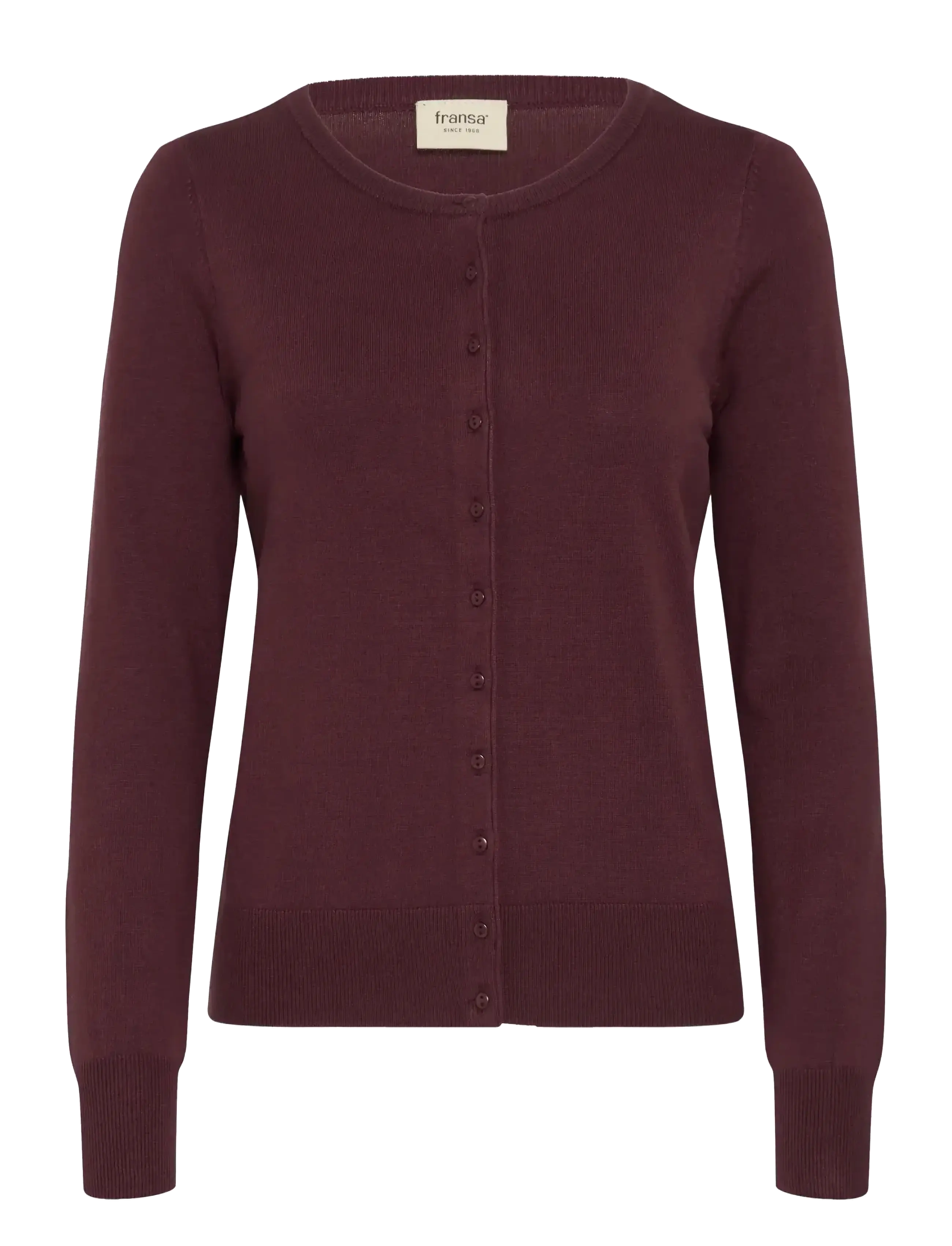 FRANSA Frzubasic 60 Cardigan Core Essentia Burgundy - S - Damen