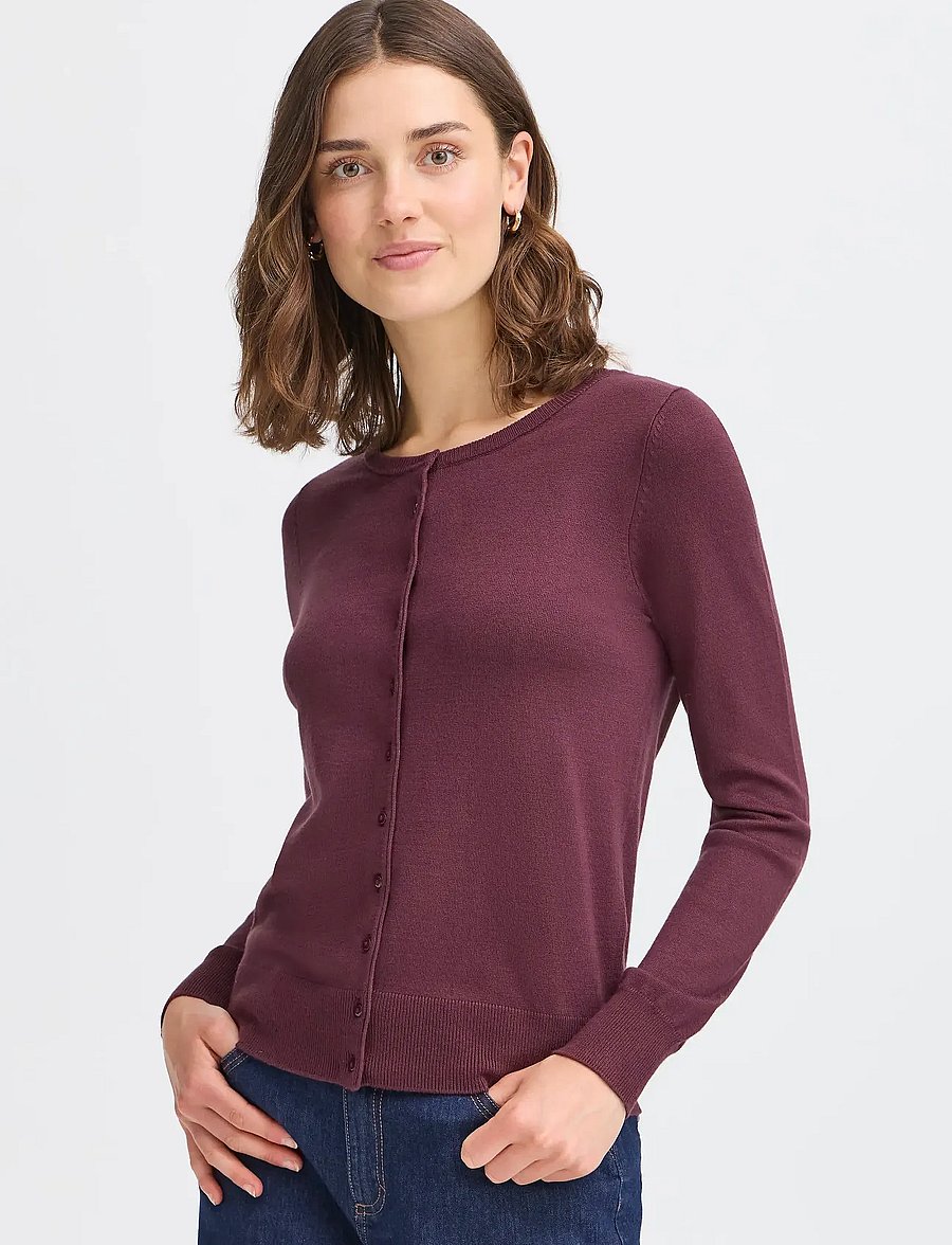 Fransa - FRZUBASIC 60 CARDIGAN - kardiganid - fudge - 3