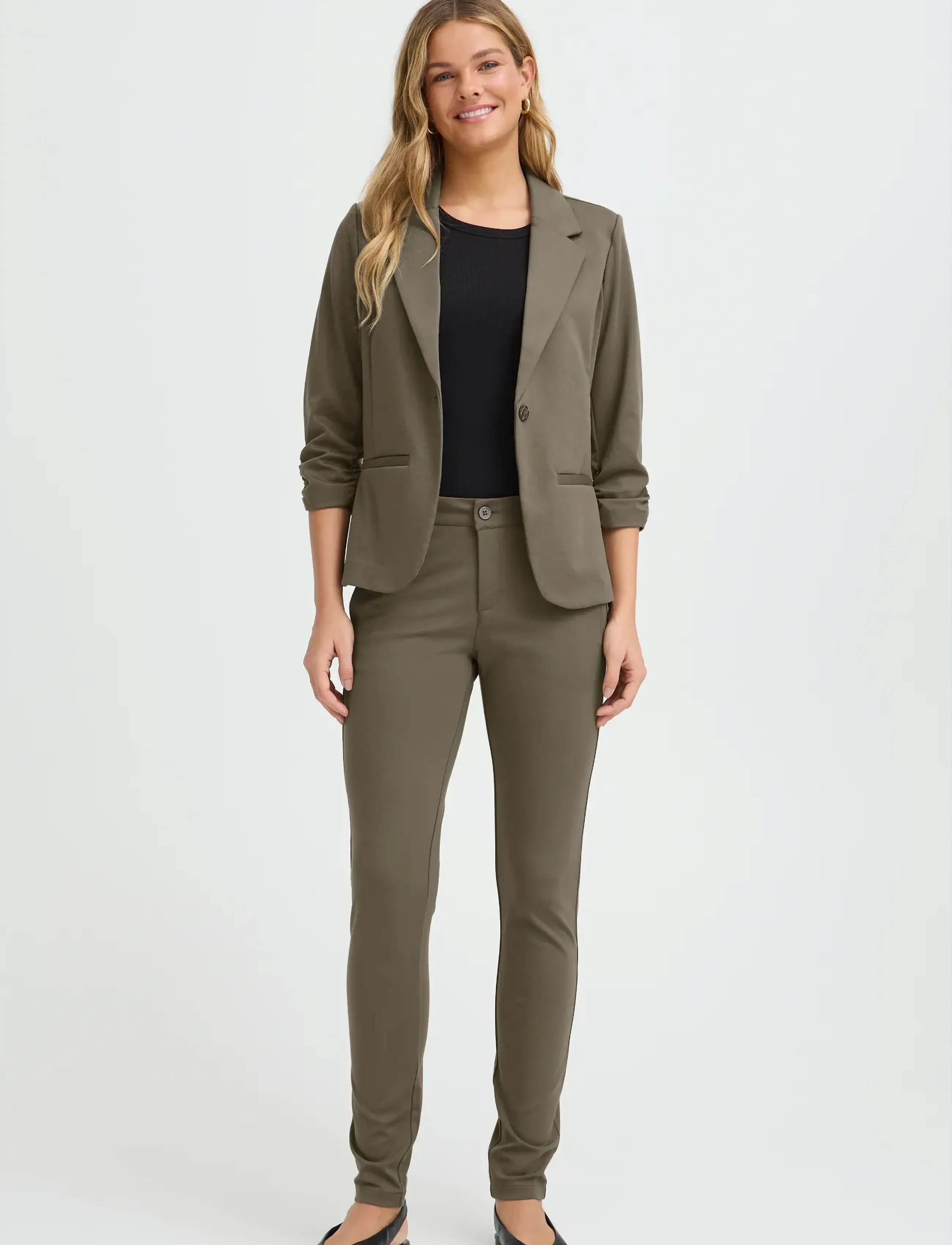 Fransa Frzablazer 1 Blazer, XS, Khaki green, Blazere > Enkeltradede Blazere, Dame