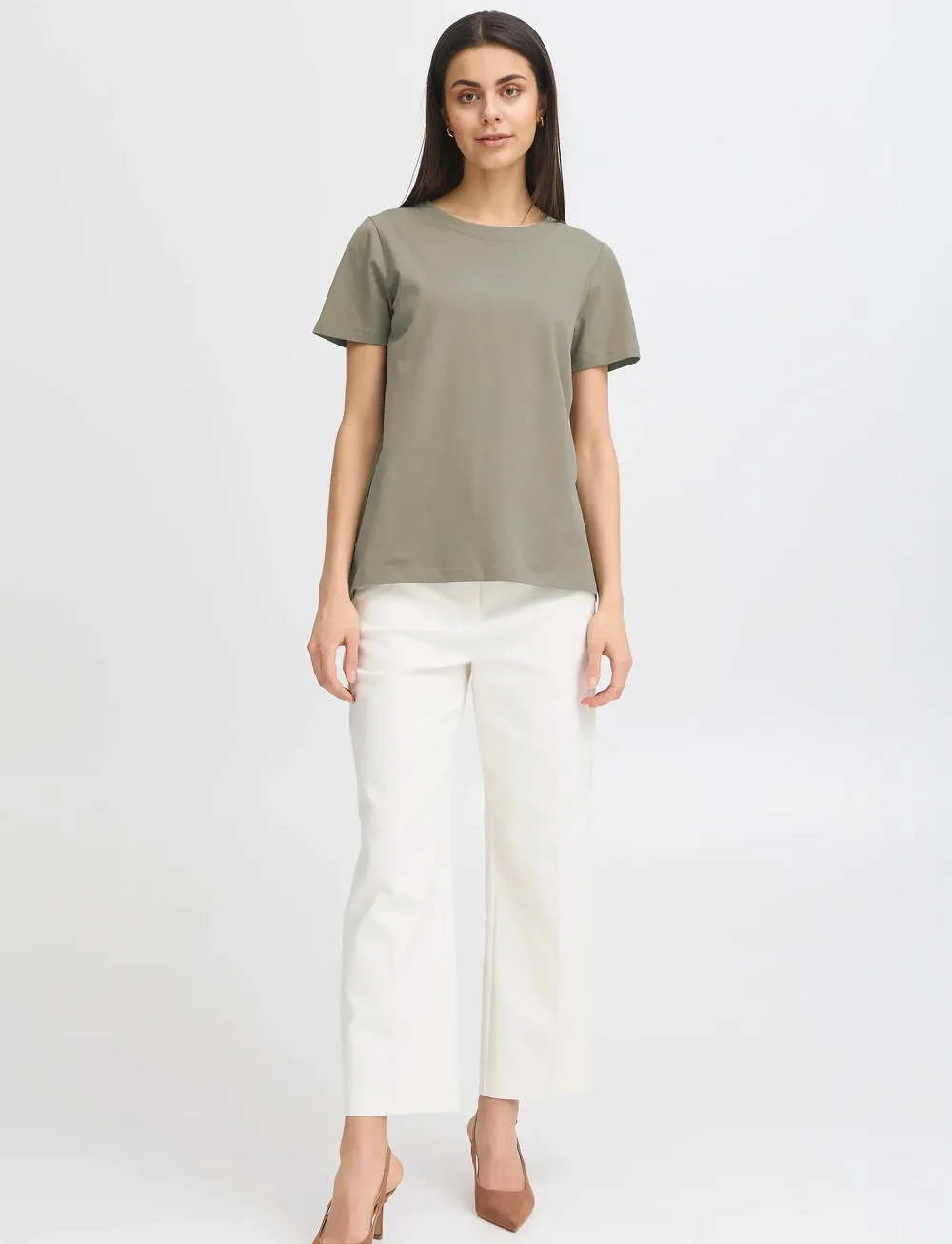 Fransa - FRZASHOULDER TEE 1 - t-shirts - agave green - 0