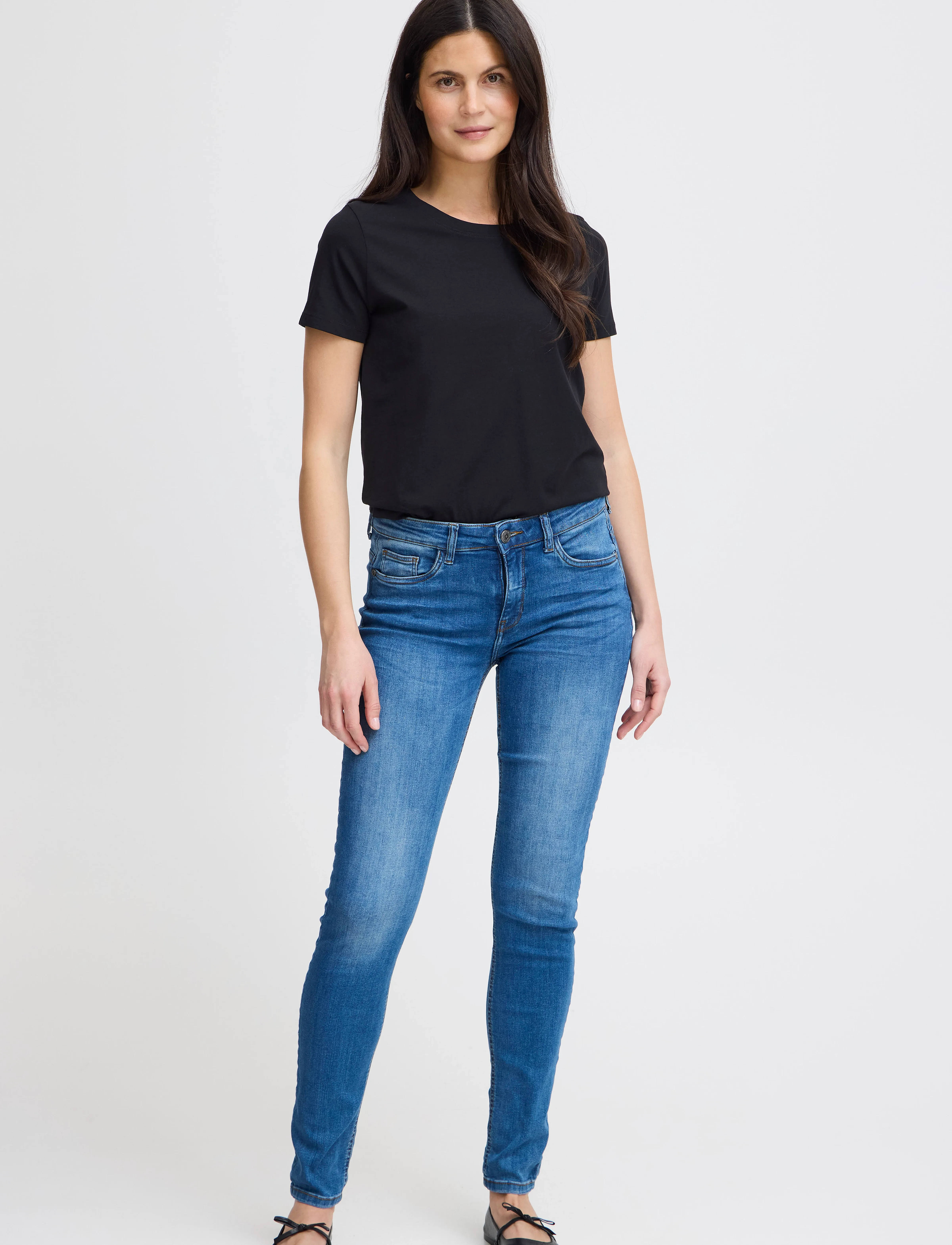 Fransa FRZASHOULDER TEE 1 - T-shirts & Hauts - BLACK / black