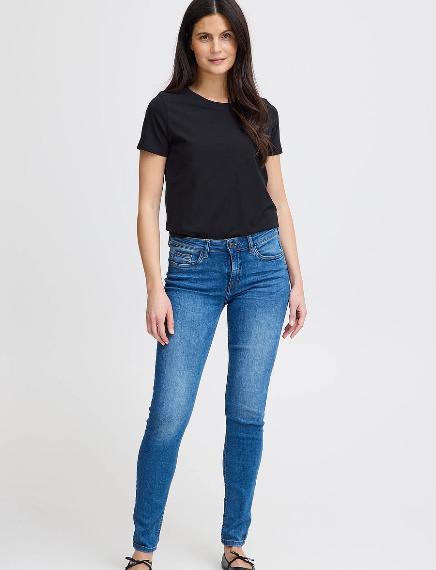 Fransa - FRZASHOULDER TEE 1 - t-shirts - black - 0