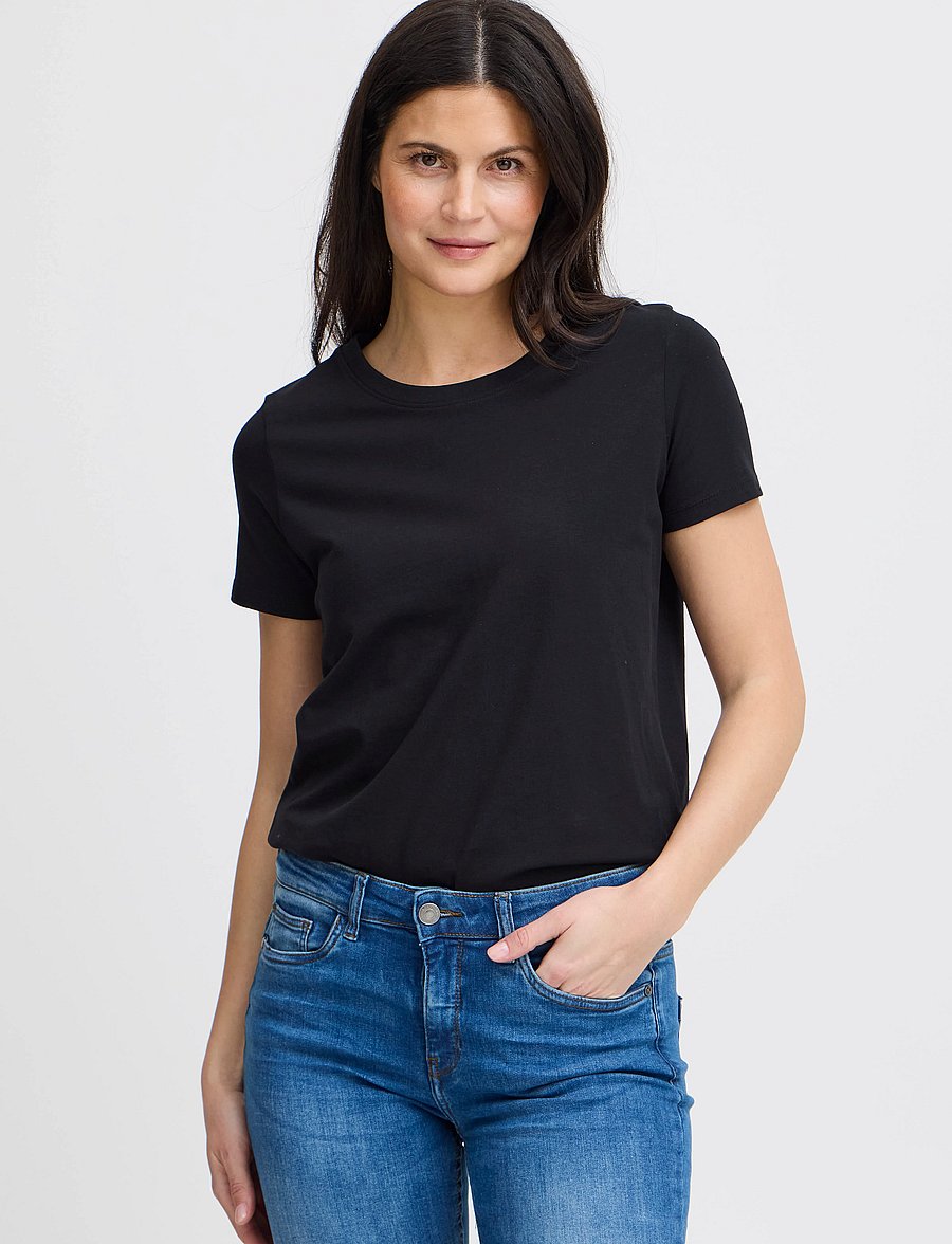 Fransa - FRZASHOULDER TEE 1 - t-shirts - black - 3