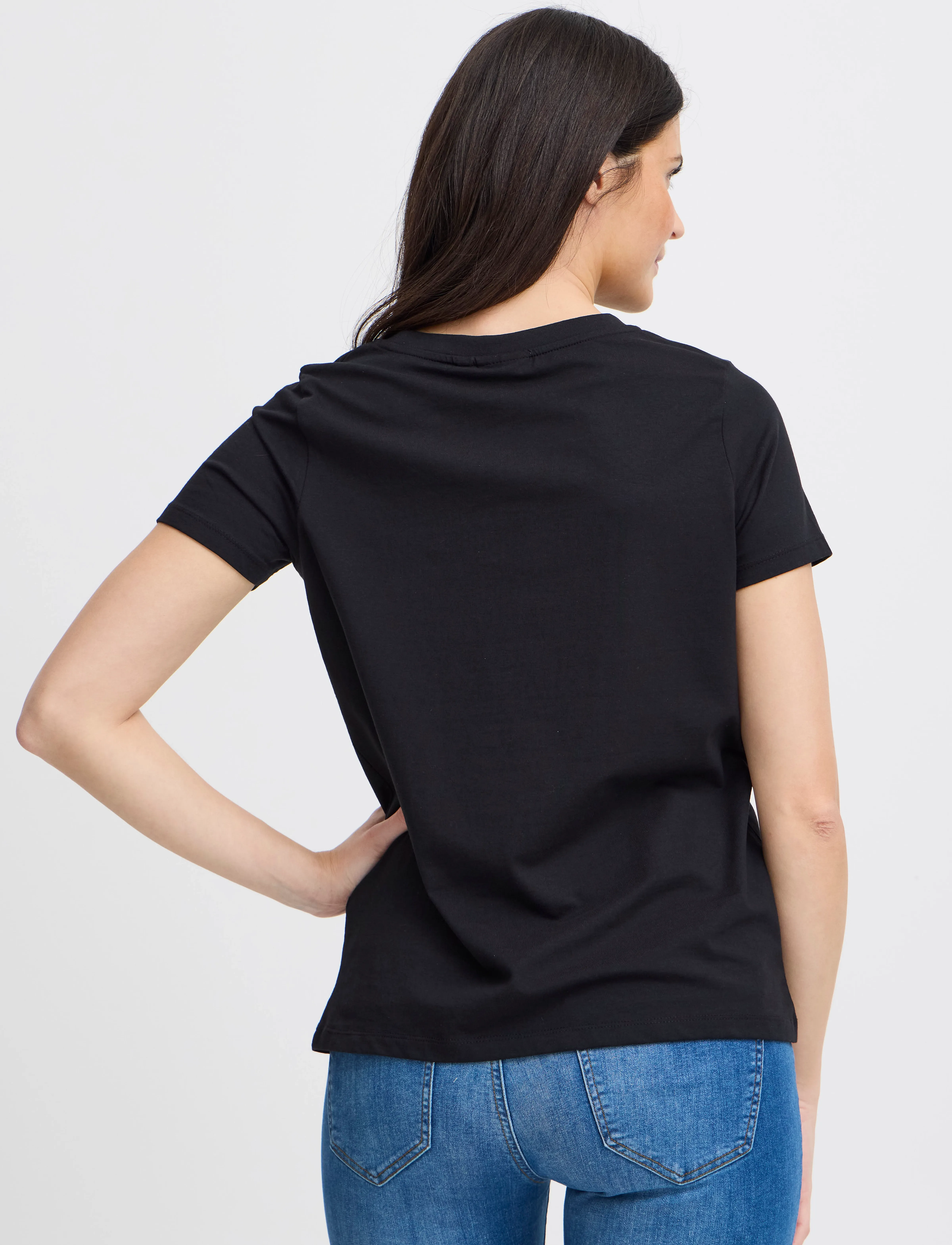 Fransa - FRZASHOULDER TEE 1 - stuttermarbolir - black - 4