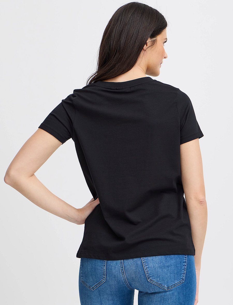 Fransa - FRZASHOULDER TEE 1 - t-shirts - black - 4
