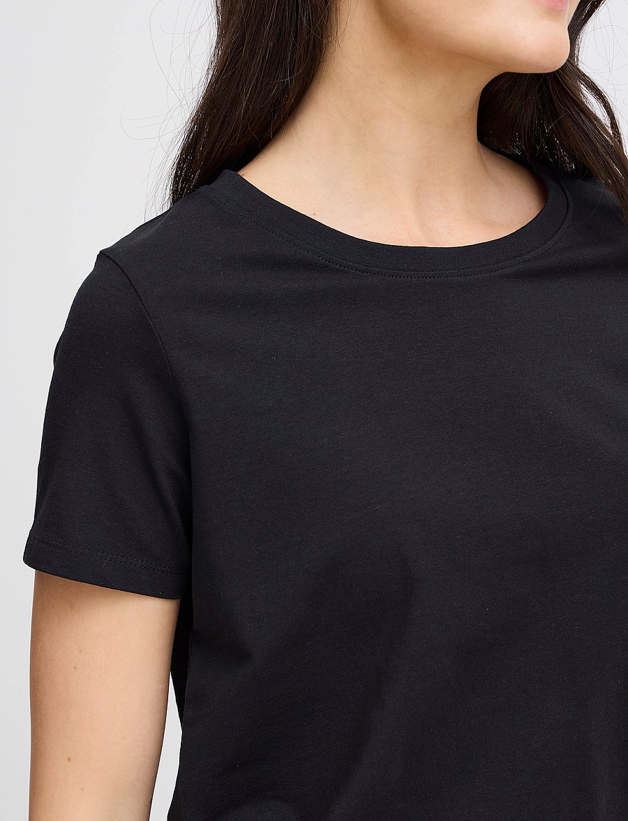 Fransa - FRZASHOULDER TEE 1 - t-shirts - black - 5