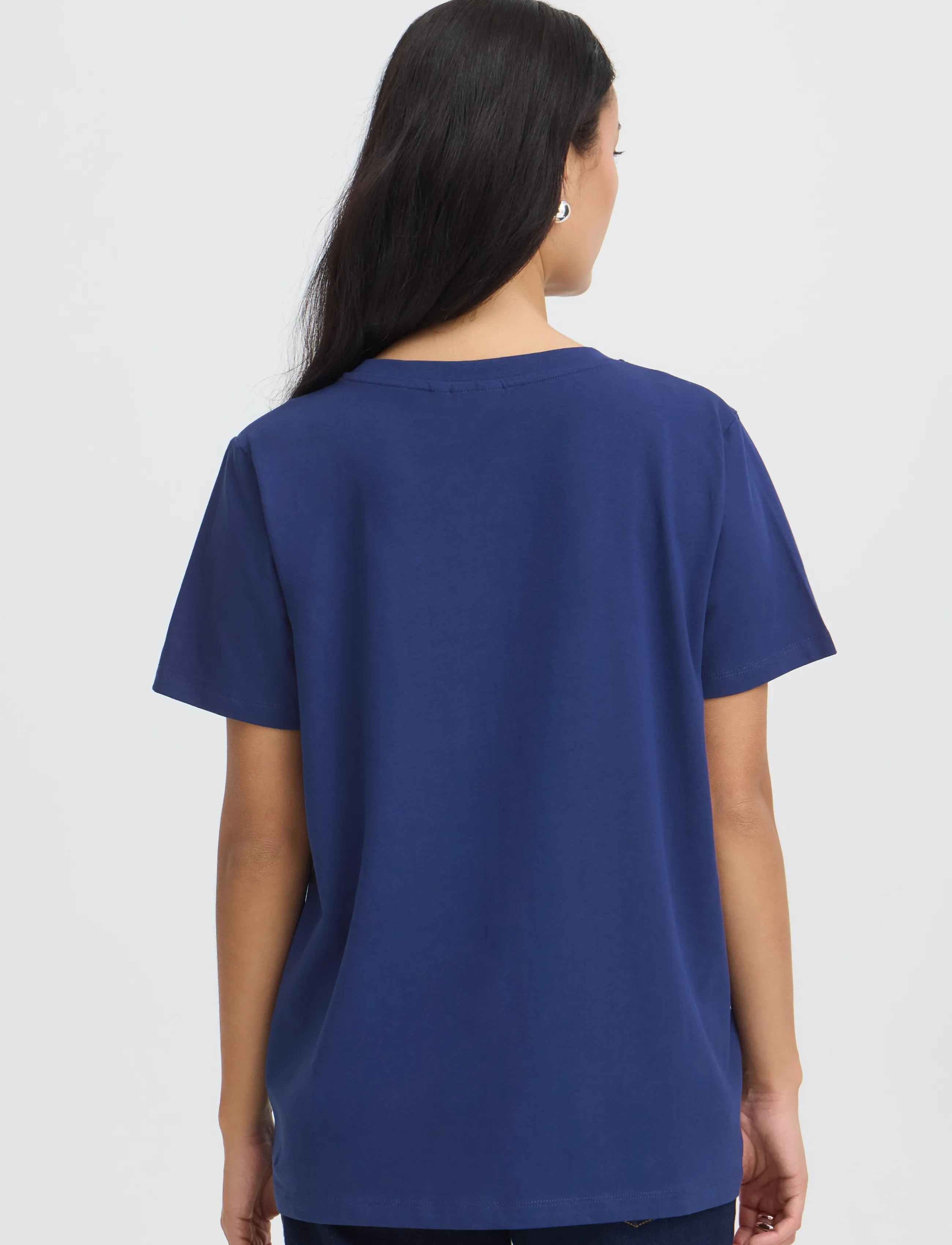 Fransa - FRZASHOULDER TEE 1 - t-shirts - blue depths - 4