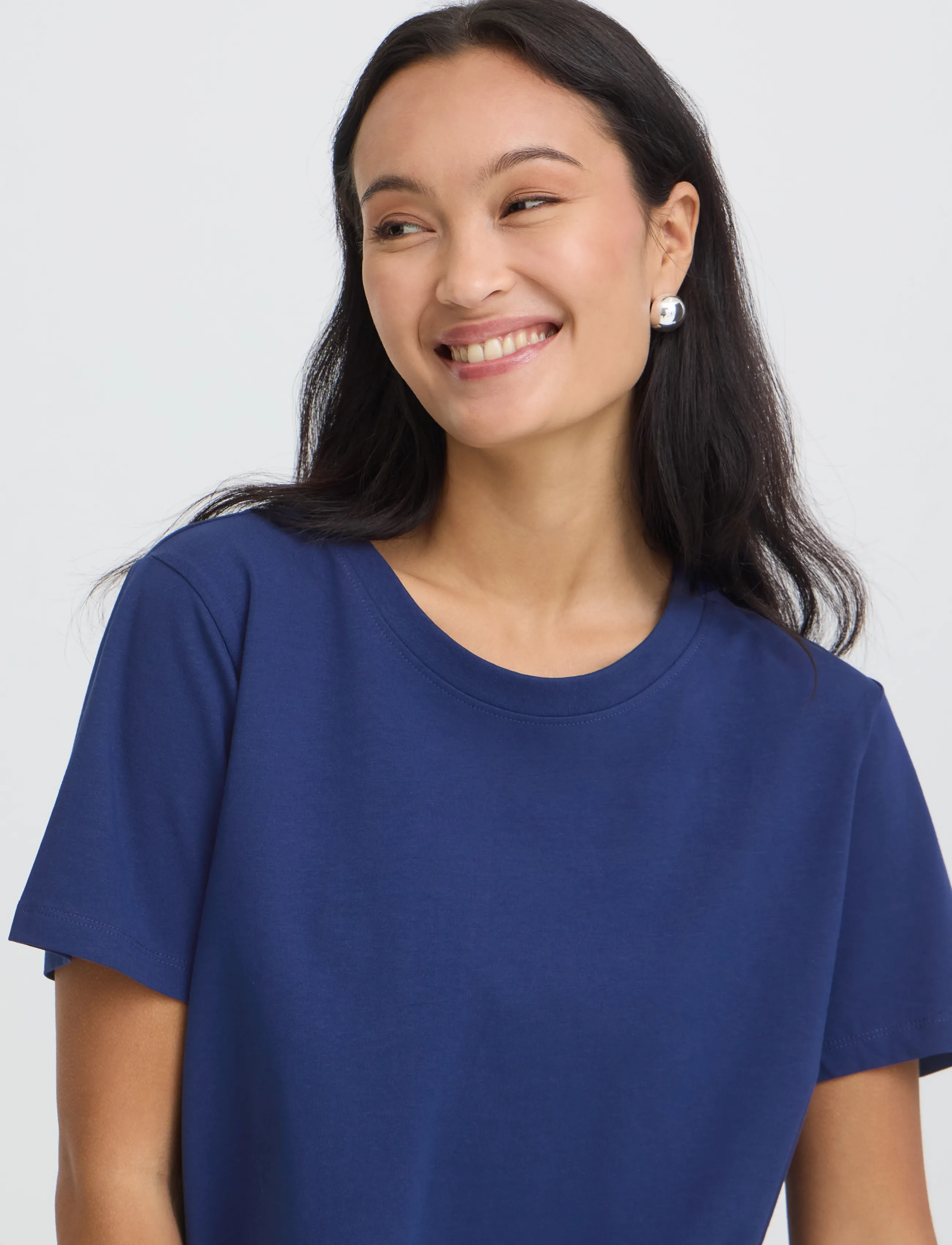 Fransa - FRZASHOULDER TEE 1 - t-shirts - blue depths - 5