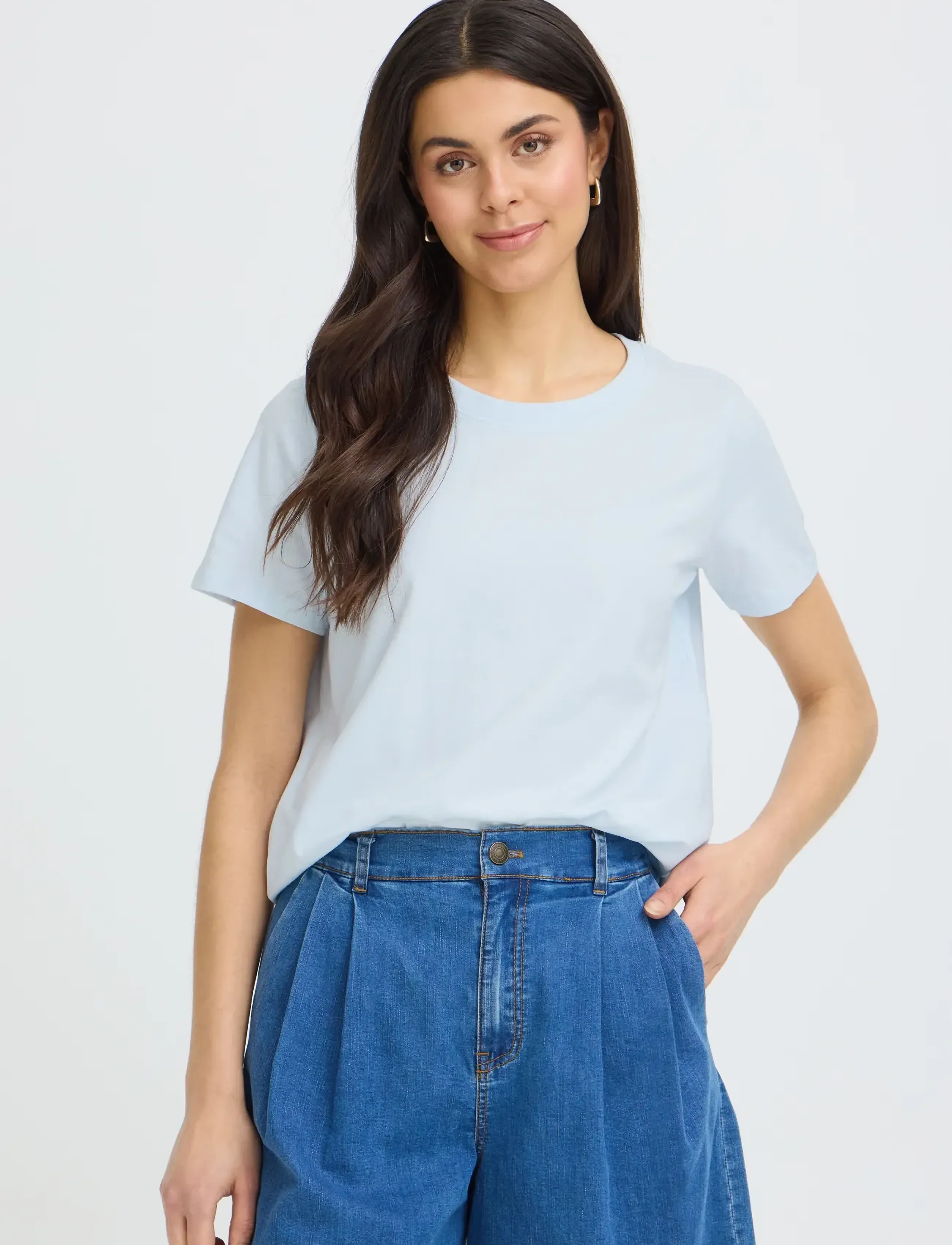Fransa - FRZASHOULDER TEE 1 - t-shirts - country air - 3