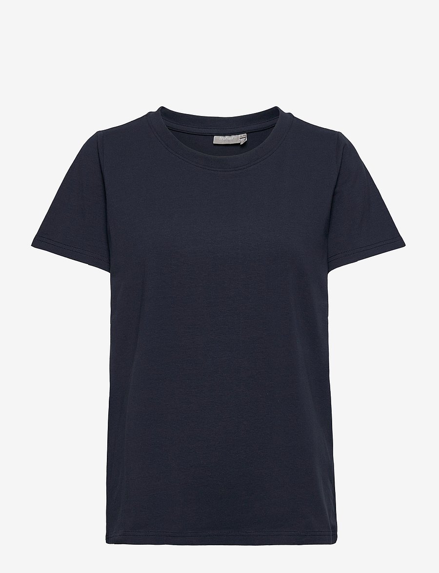 Fransa - FRZASHOULDER TEE 1 - t-shirts - dark peacoat - 1