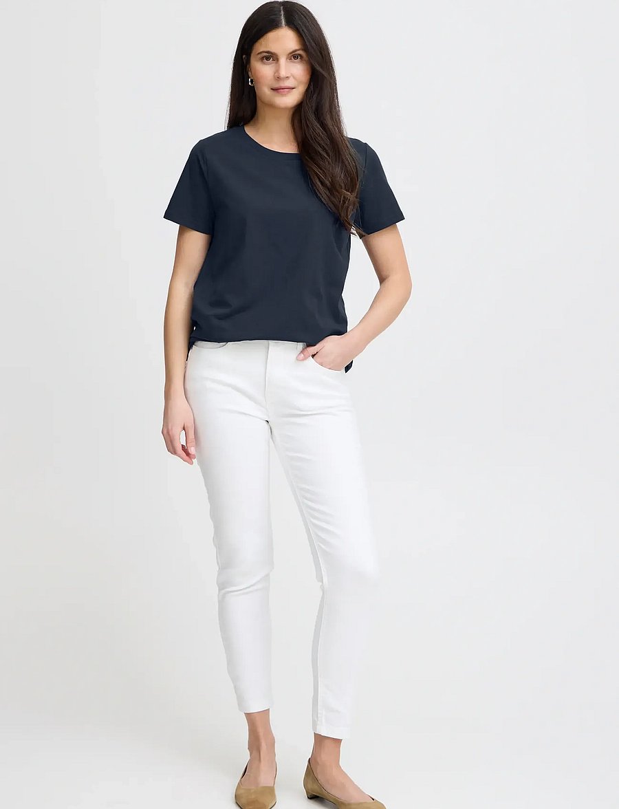 Fransa - FRZASHOULDER TEE 1 - t-shirts - dark peacoat - 0