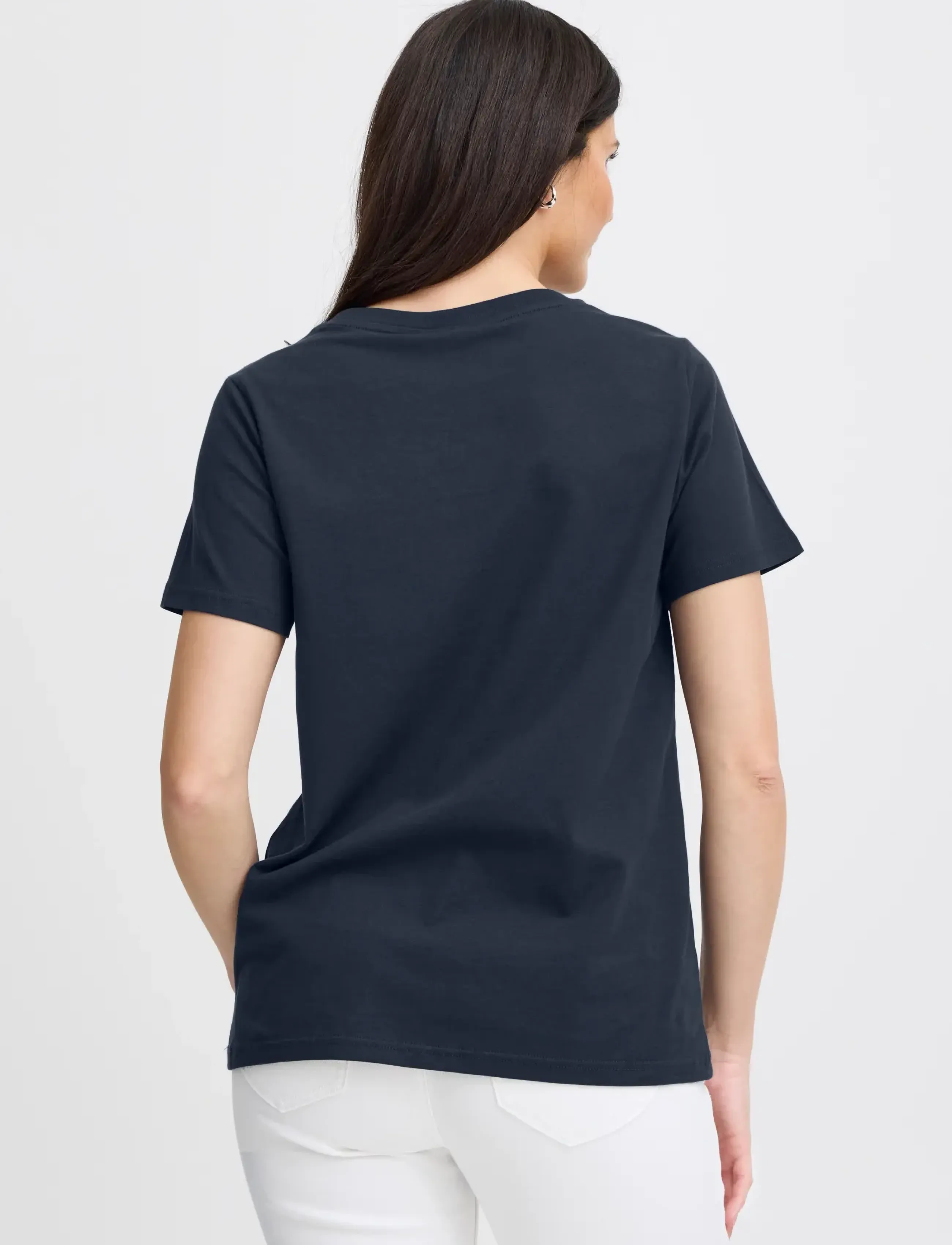 Fransa - FRZASHOULDER TEE 1 - t-shirts - dark peacoat - 5