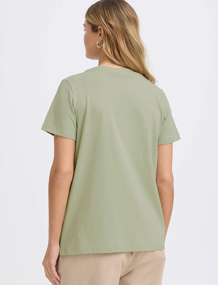 Fransa - FRZASHOULDER TEE 1 - t-shirts - desert sage - 4