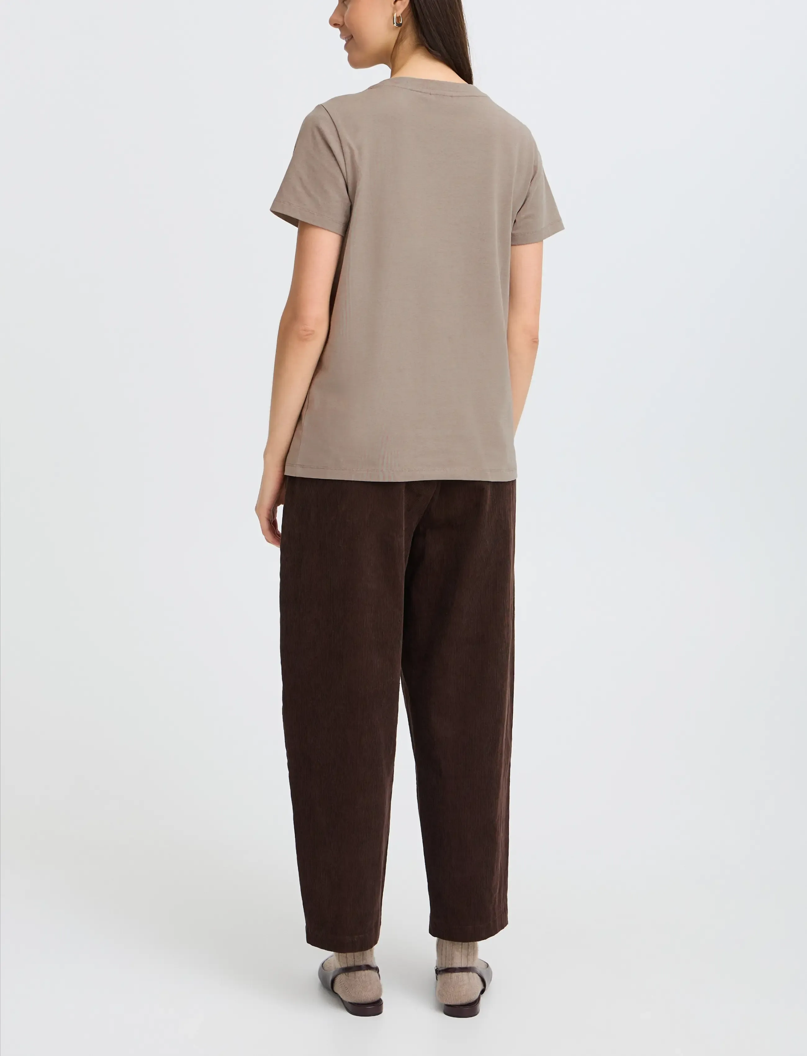 Fransa - FRZASHOULDER TEE 1 - t-shirts - driftwood - 4
