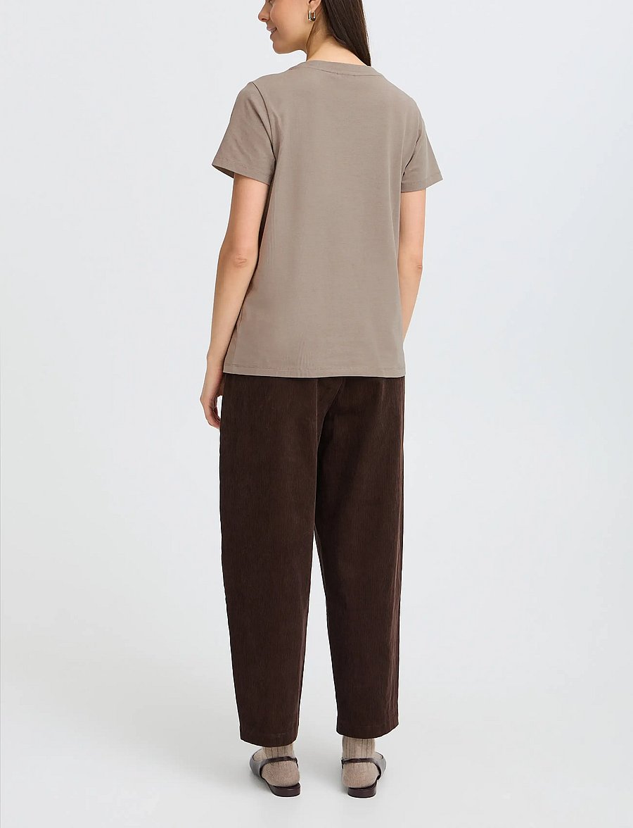 Fransa - FRZASHOULDER TEE 1 - t-shirts - driftwood - 4