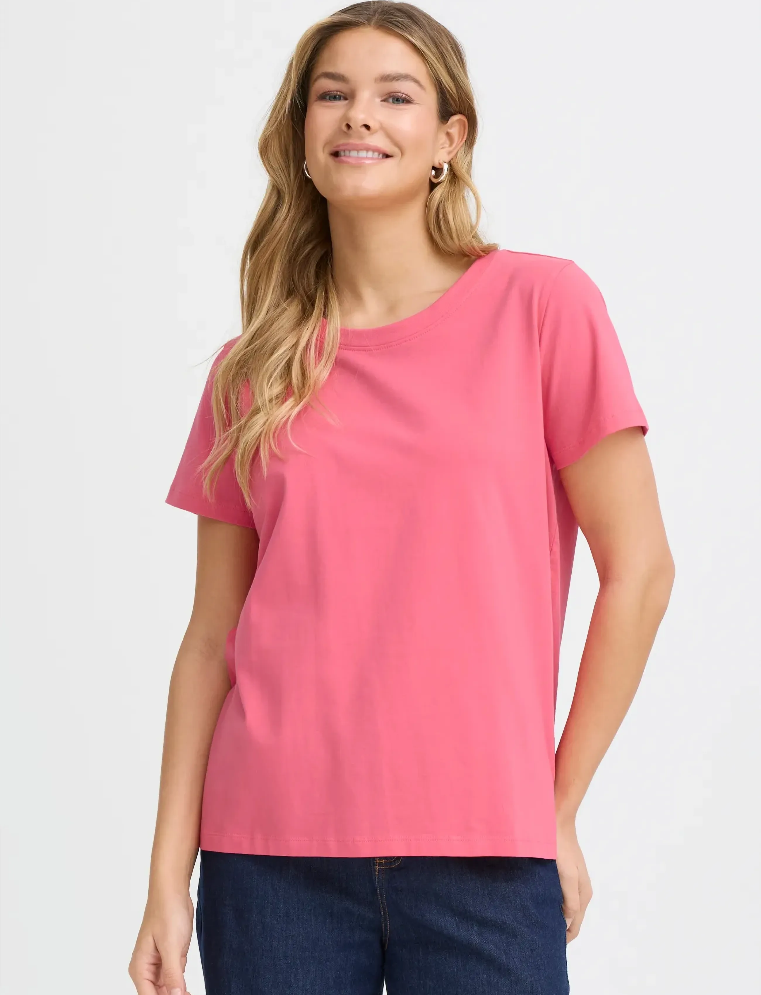 Fransa - FRZASHOULDER TEE 1 - t-shirts - honeysuckle - 3