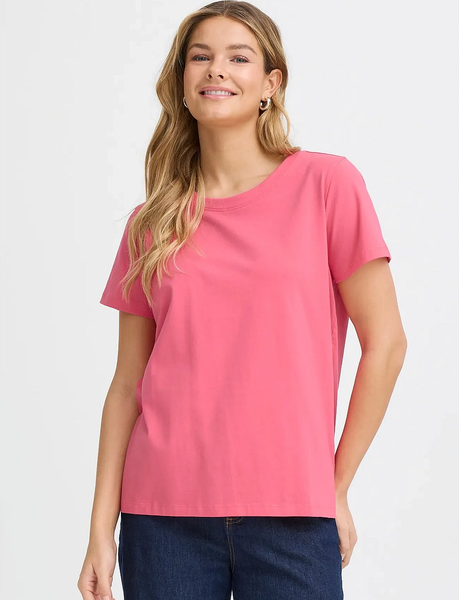 Fransa - FRZASHOULDER TEE 1 - t-shirts - honeysuckle - 3