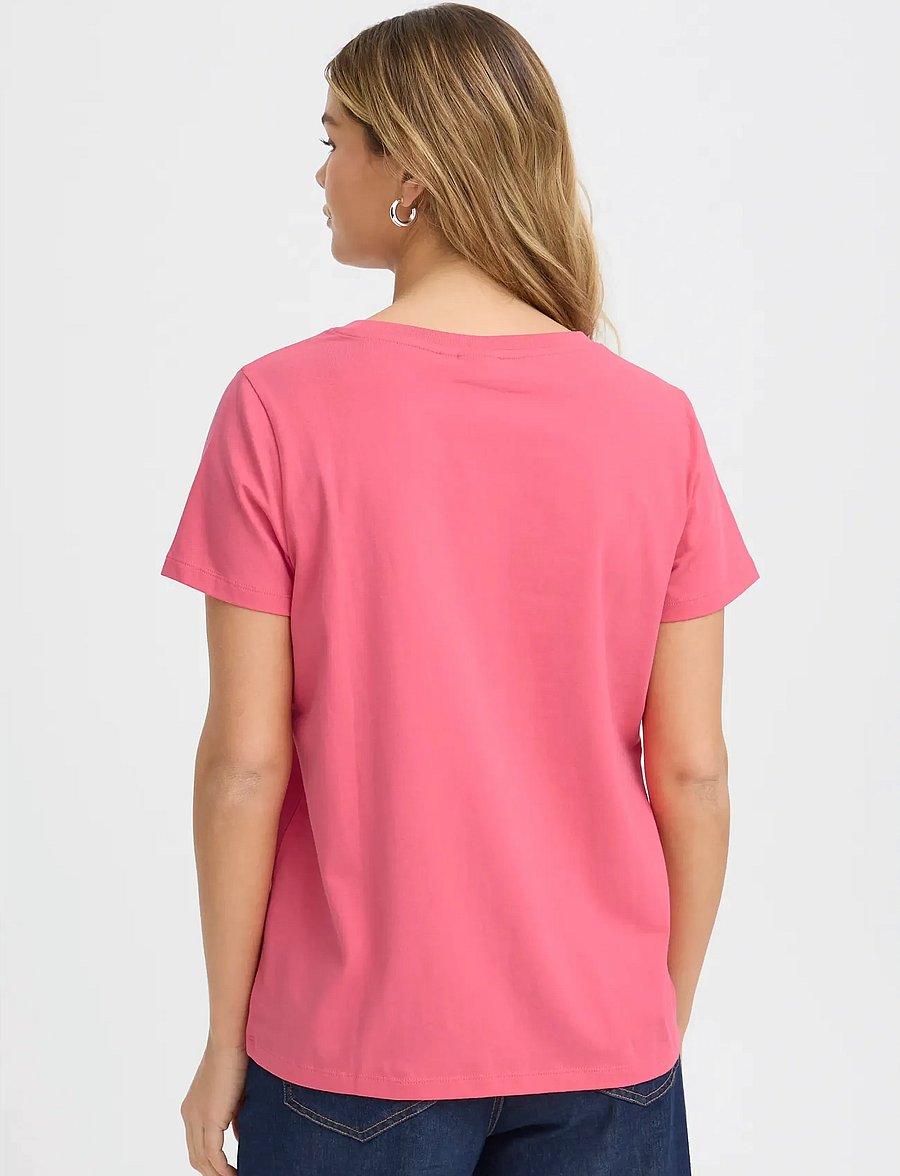 Fransa - FRZASHOULDER TEE 1 - t-shirts - honeysuckle - 4