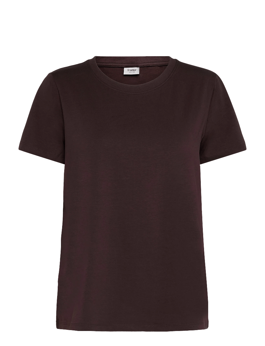 Fransa - FRZASHOULDER TEE 1 - t-shirts - hot fudge - 1