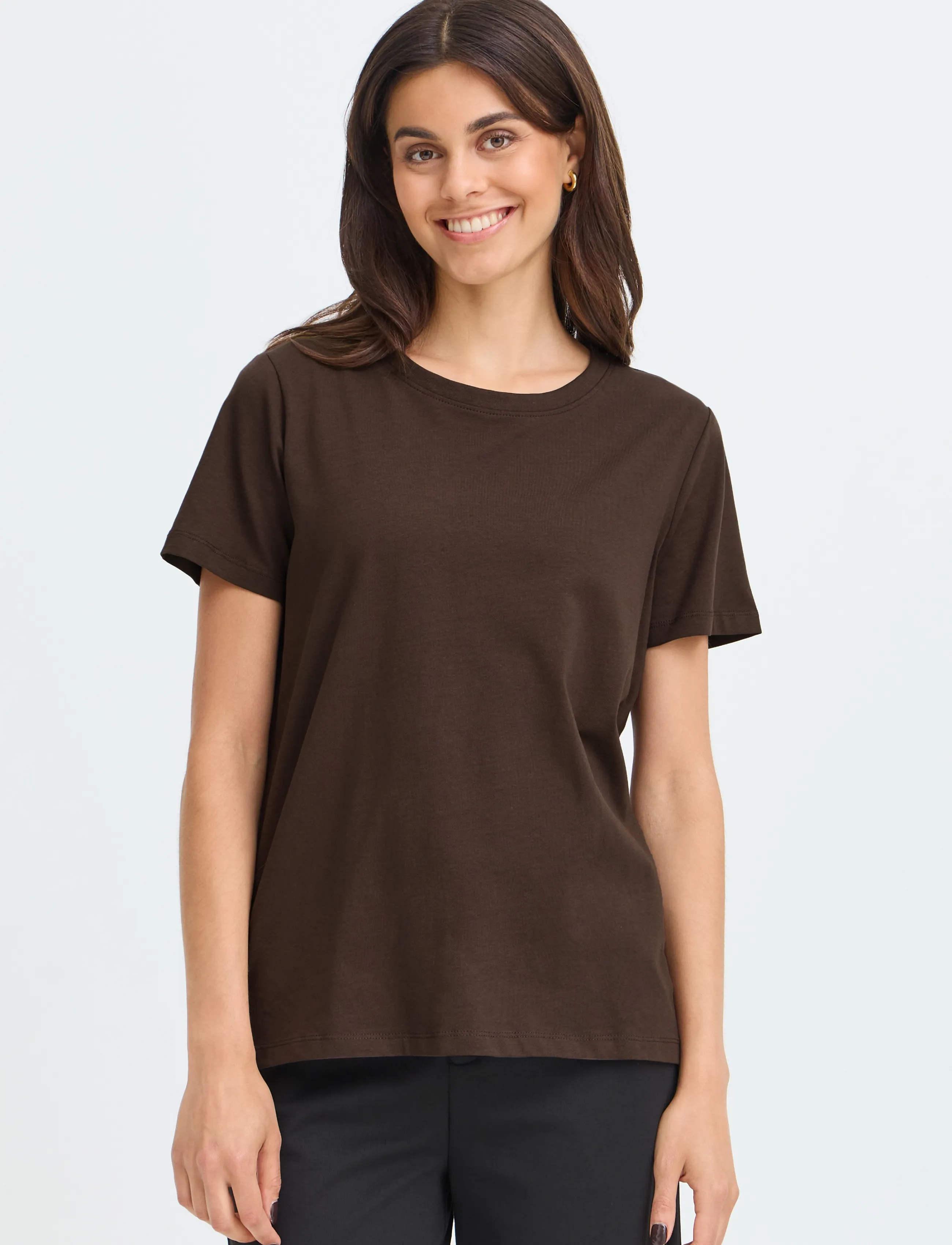 Fransa - FRZASHOULDER TEE 1 - t-shirts - hot fudge - 3