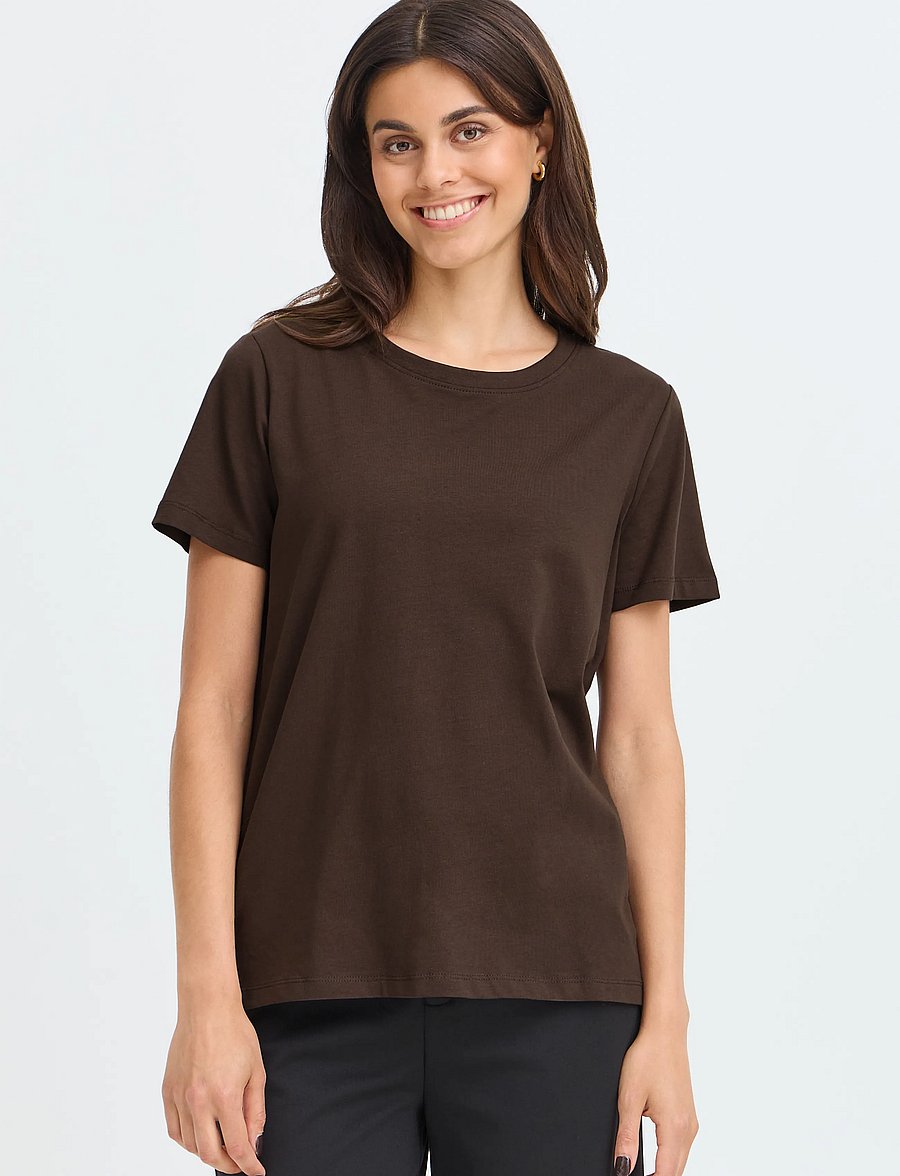 Fransa - FRZASHOULDER TEE 1 - t-shirts - hot fudge - 3