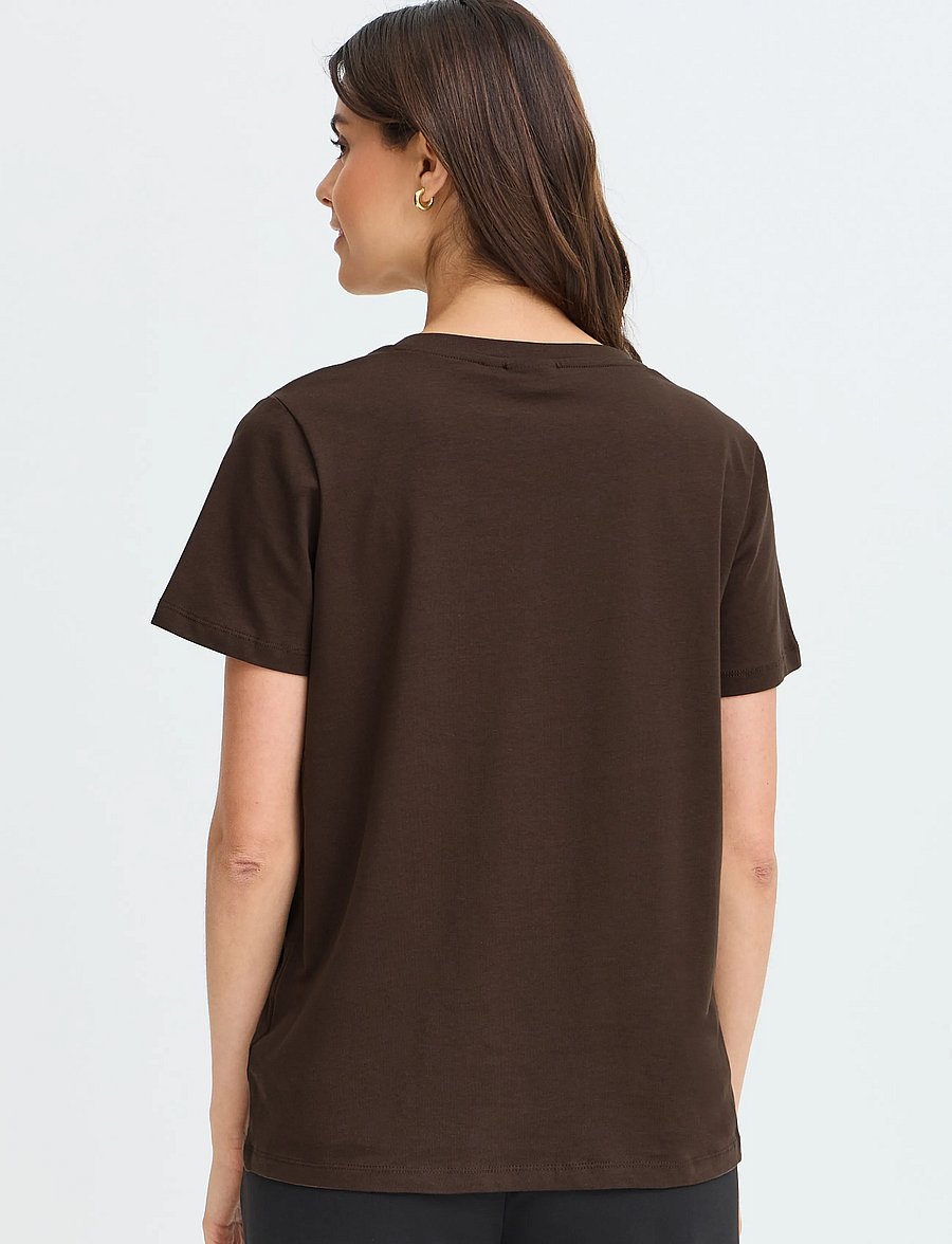 Fransa - FRZASHOULDER TEE 1 - t-shirts - hot fudge - 4