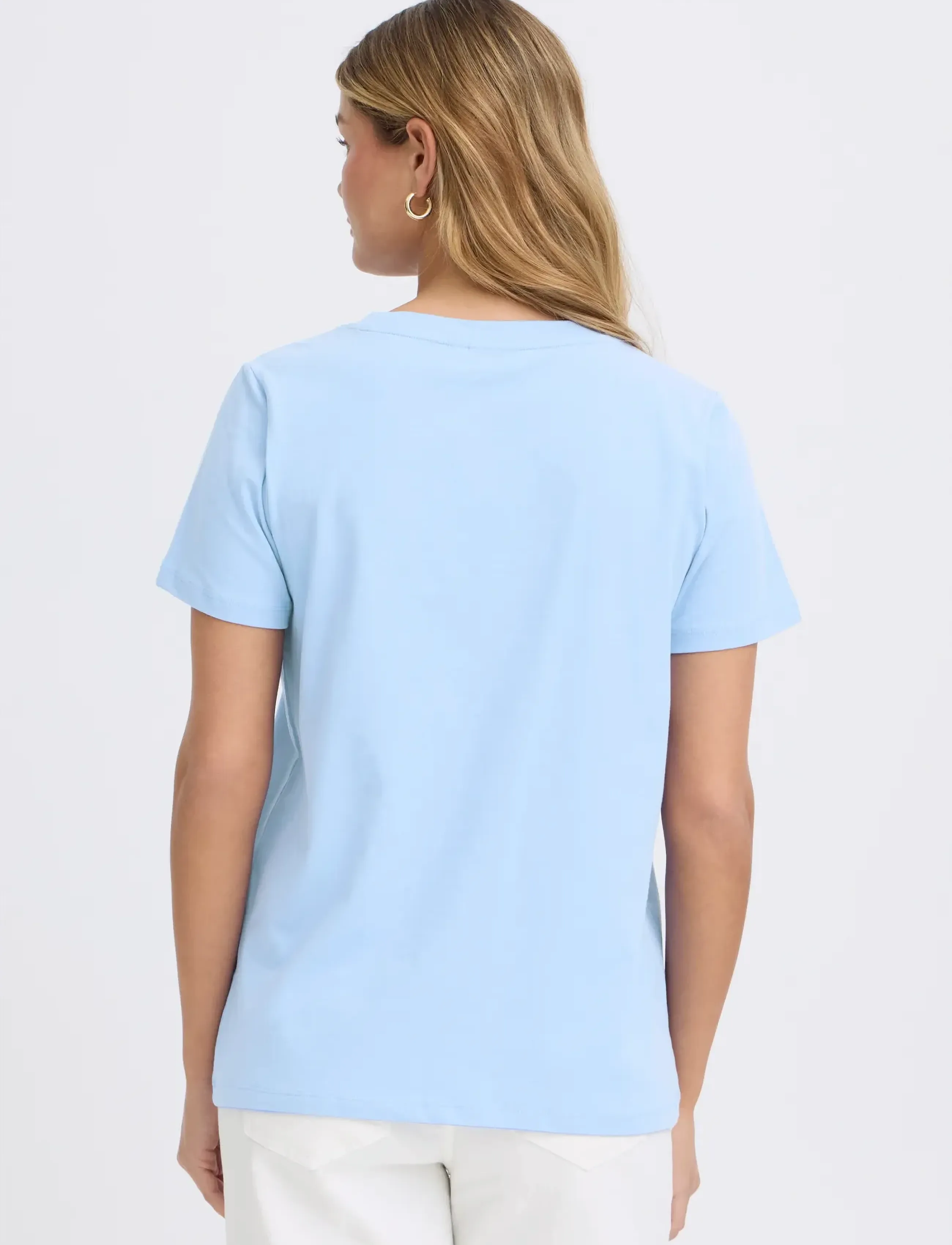Fransa - FRZASHOULDER TEE 1 - t-shirts - hydrangea - 4