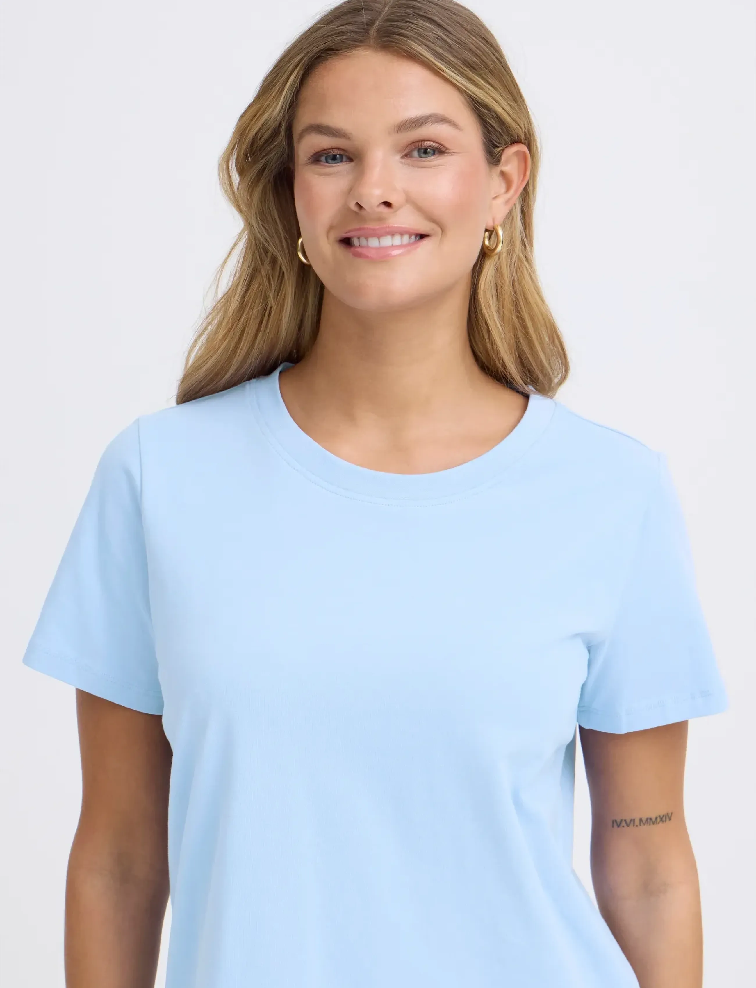 Fransa - FRZASHOULDER TEE 1 - t-shirts - hydrangea - 5