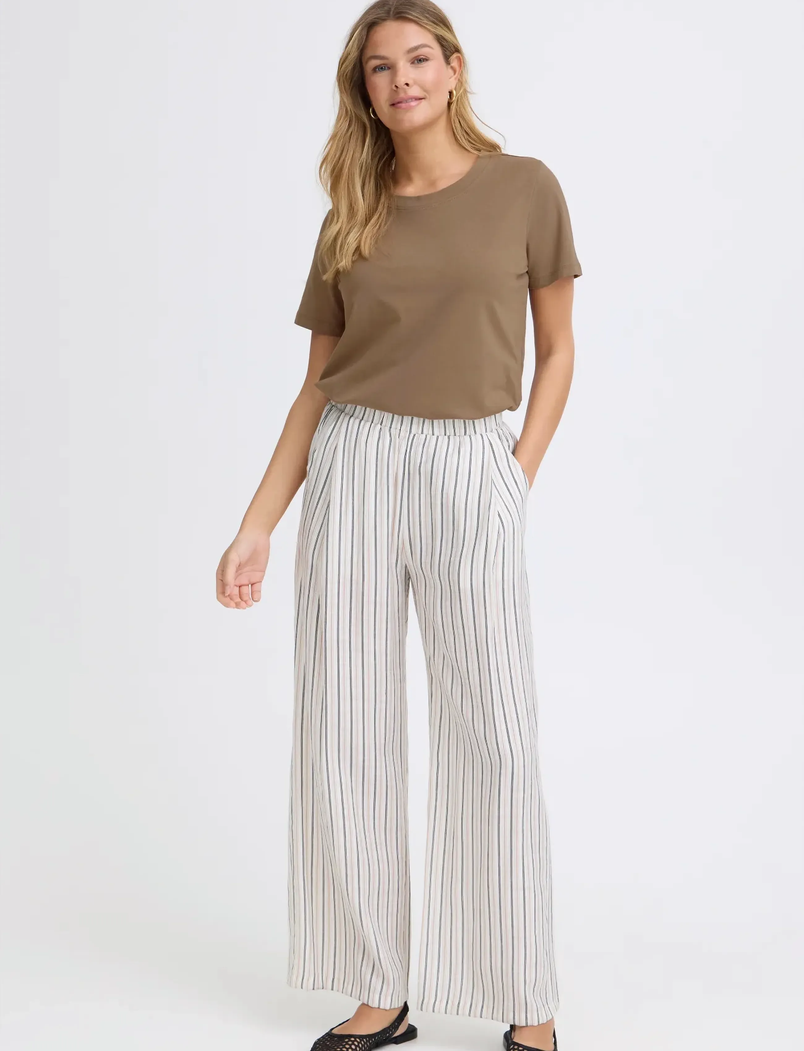 Fransa FRZASHOULDER TEE 1 - T-shirts - MOUNTAIN TRAIL / brown