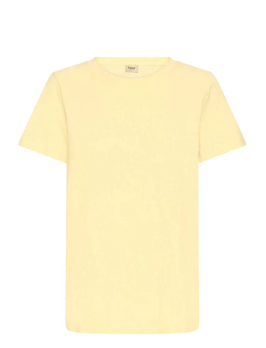Fransa - FRZASHOULDER TEE 1 - t-shirts - pastel yellow - 1