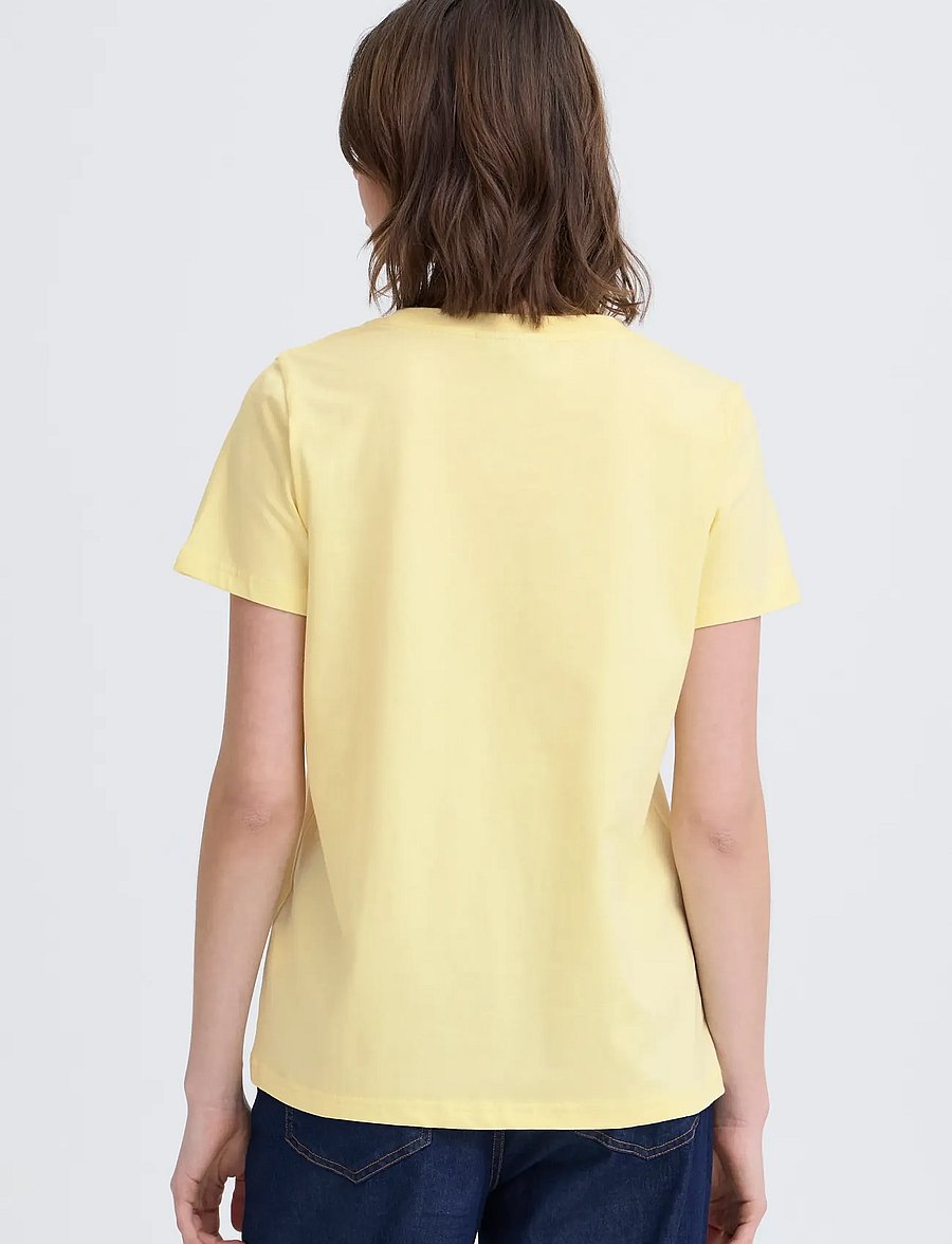Fransa - FRZASHOULDER TEE 1 - t-shirts - pastel yellow - 4