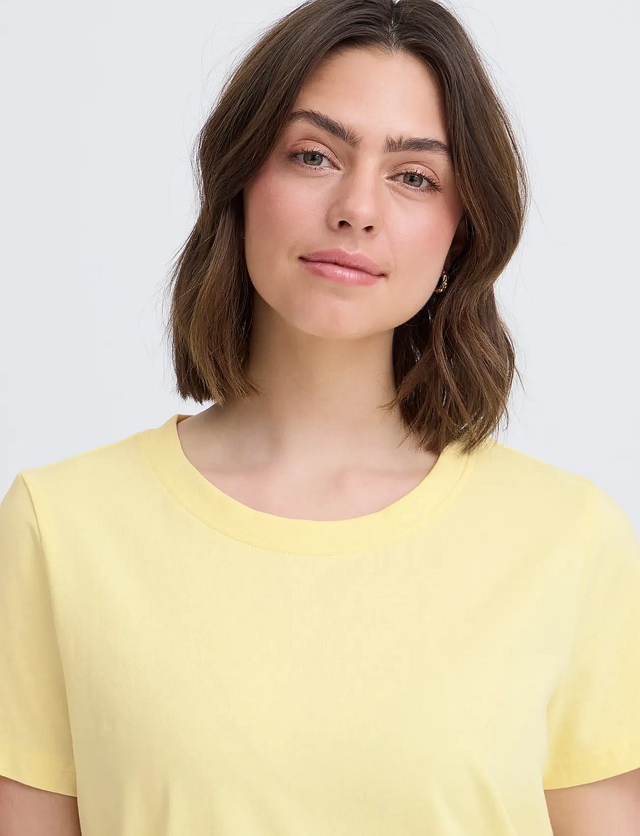 Fransa - FRZASHOULDER TEE 1 - t-shirts - pastel yellow - 5