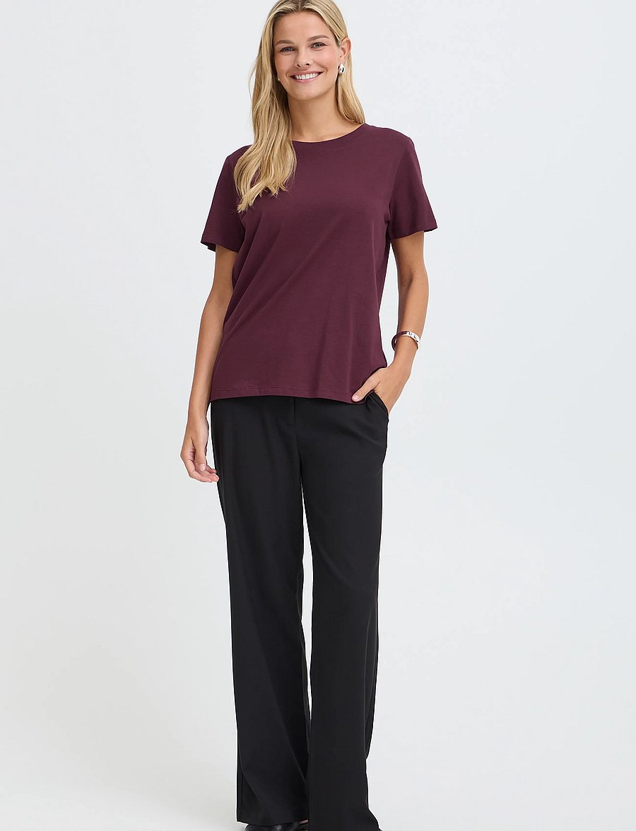Fransa - FRZASHOULDER TEE 1 - t-shirts - port royale - 0