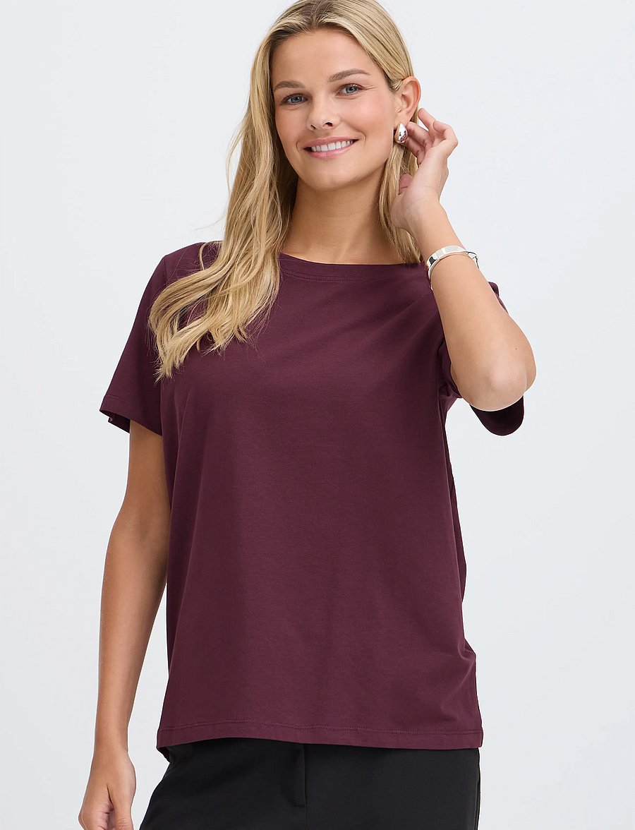 Fransa - FRZASHOULDER TEE 1 - t-shirts - port royale - 3