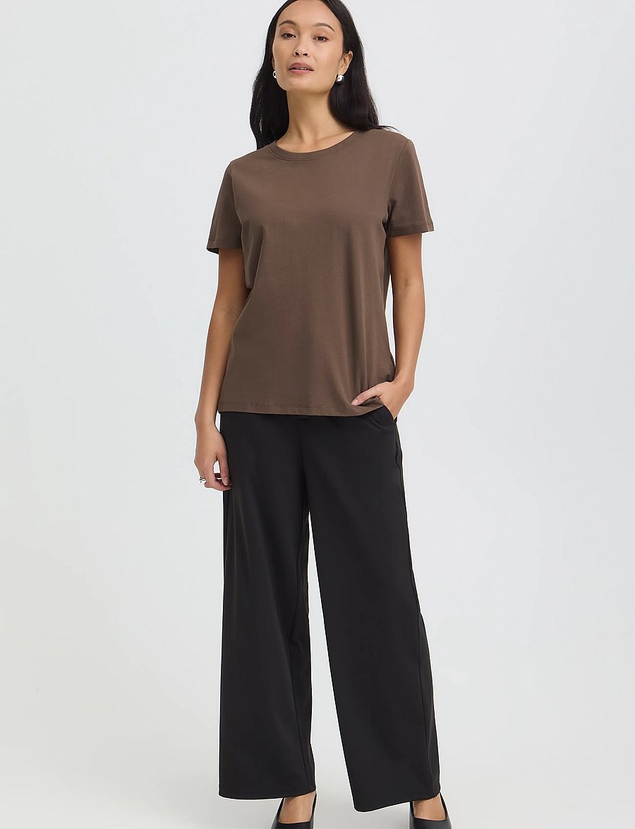 Fransa - FRZASHOULDER TEE 1 - t-shirts - rain drum - 0