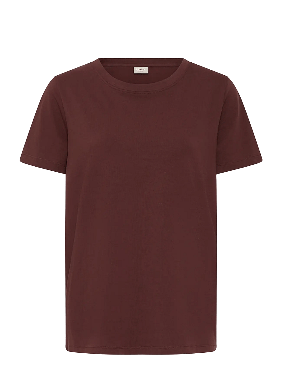 Fransa - FRZASHOULDER TEE 1 - t-shirts - rum raisin - 1