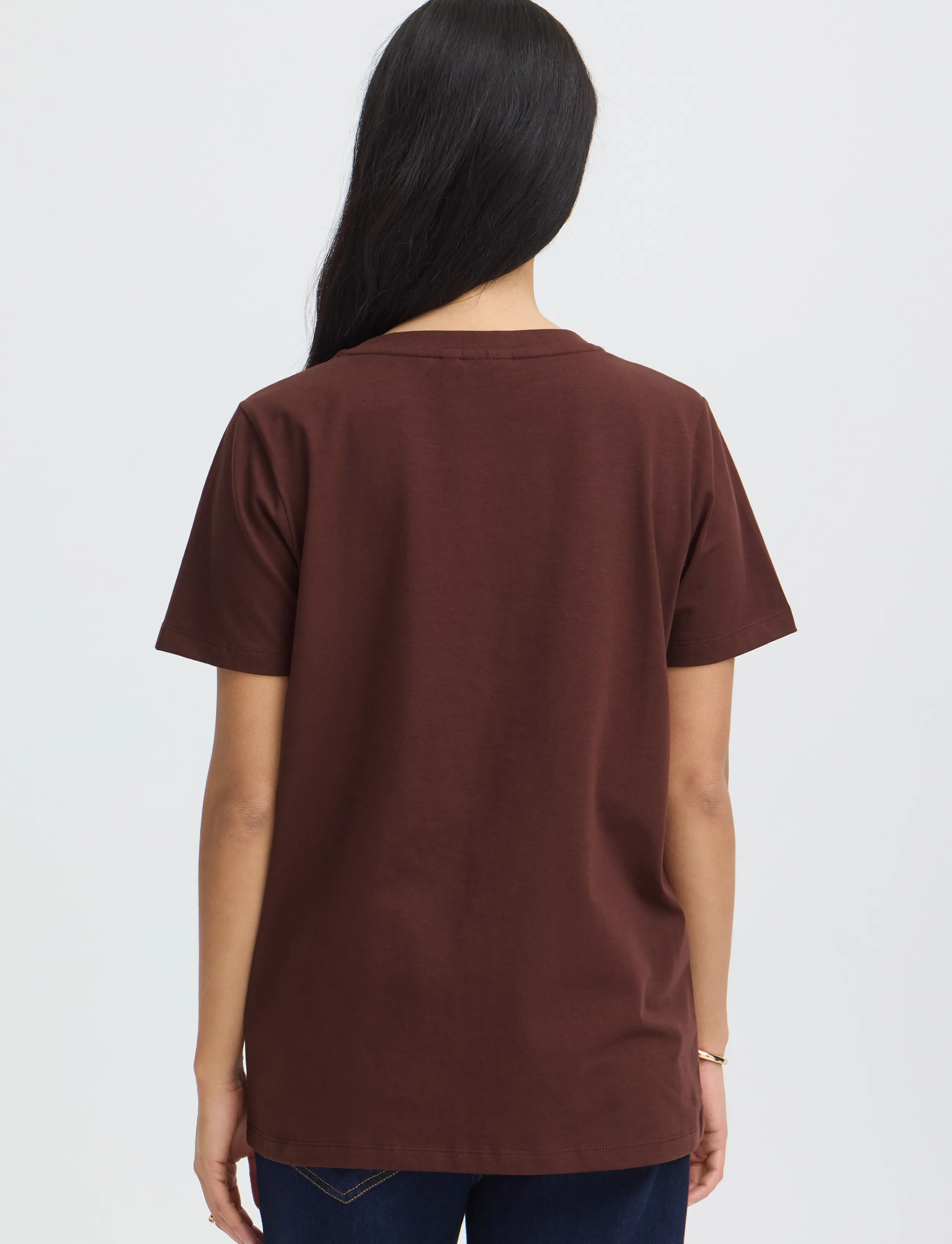 Fransa - FRZASHOULDER TEE 1 - t-shirts - rum raisin - 4