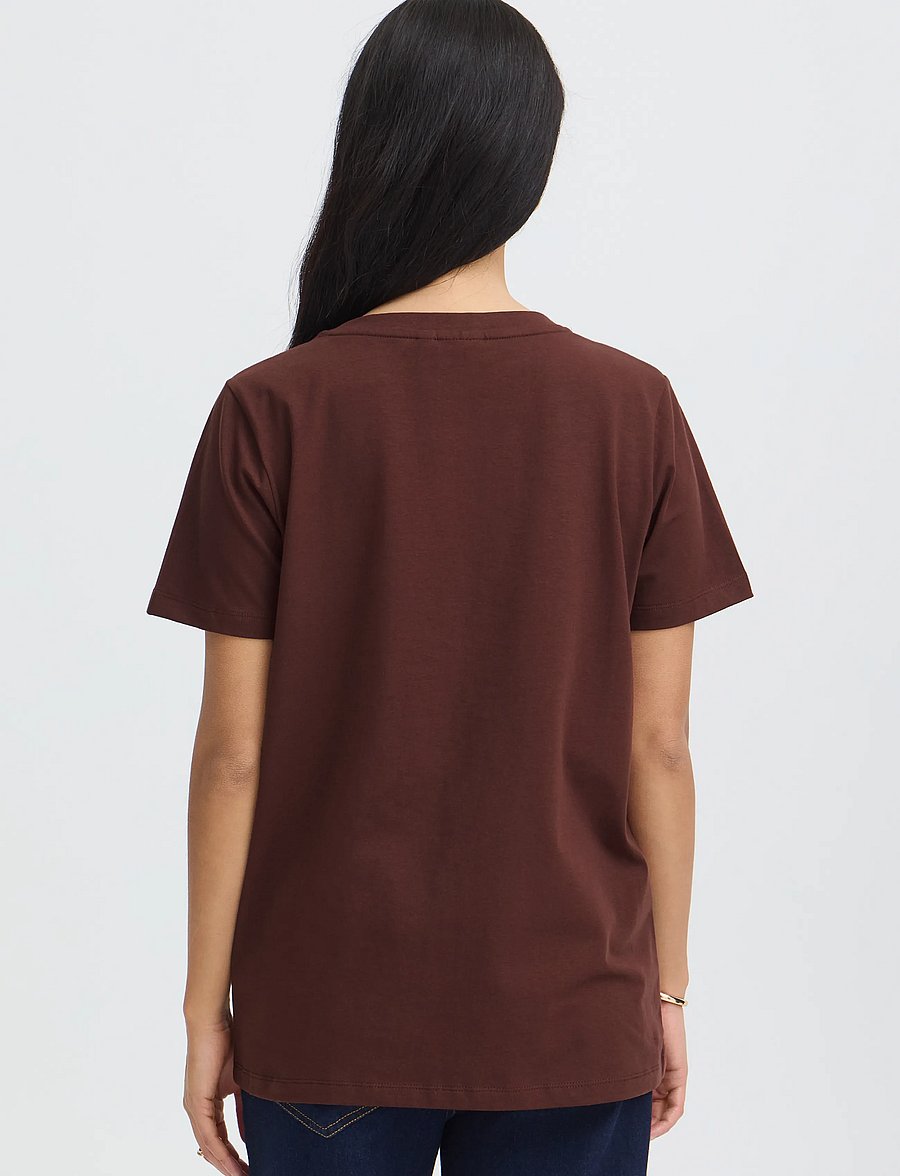 Fransa - FRZASHOULDER TEE 1 - t-shirts - rum raisin - 4