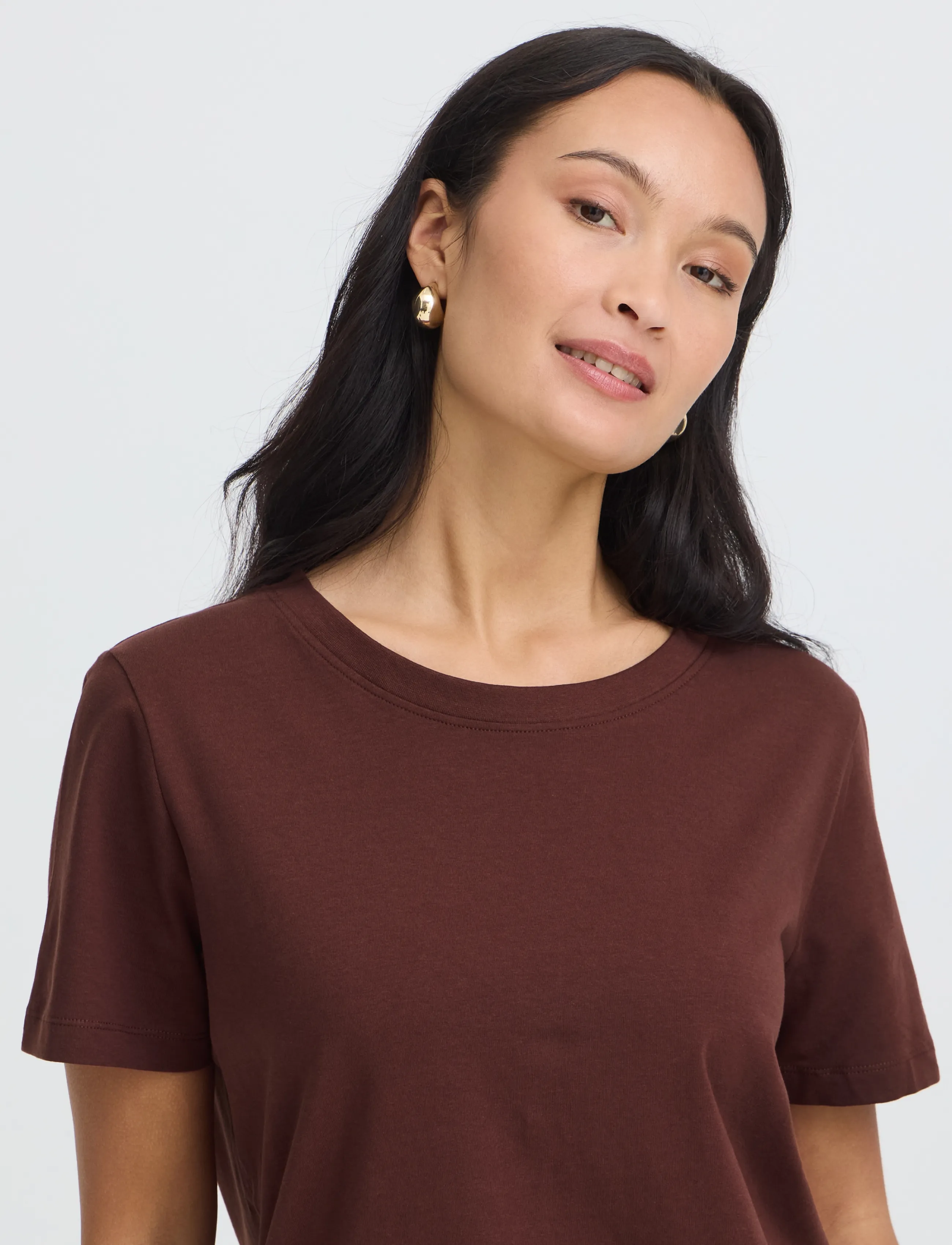 Fransa - FRZASHOULDER TEE 1 - t-shirts - rum raisin - 5