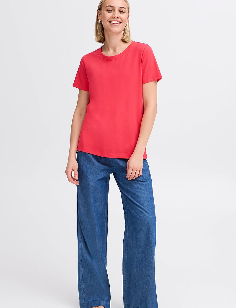 Fransa - FRZASHOULDER TEE 1 - t-särgid - teaberry - 0