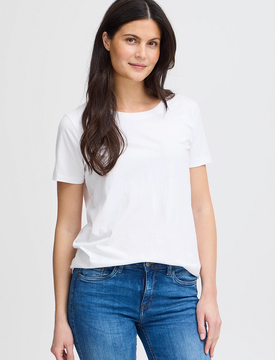 Fransa - FRZASHOULDER TEE 1 - t-shirts - white - 4