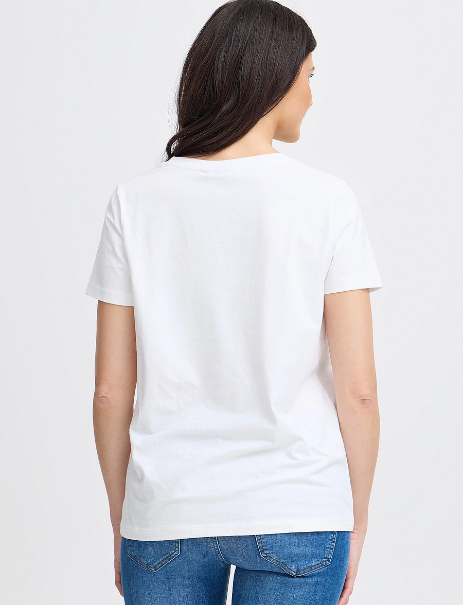 Fransa - FRZASHOULDER TEE 1 - t-shirts - white - 5