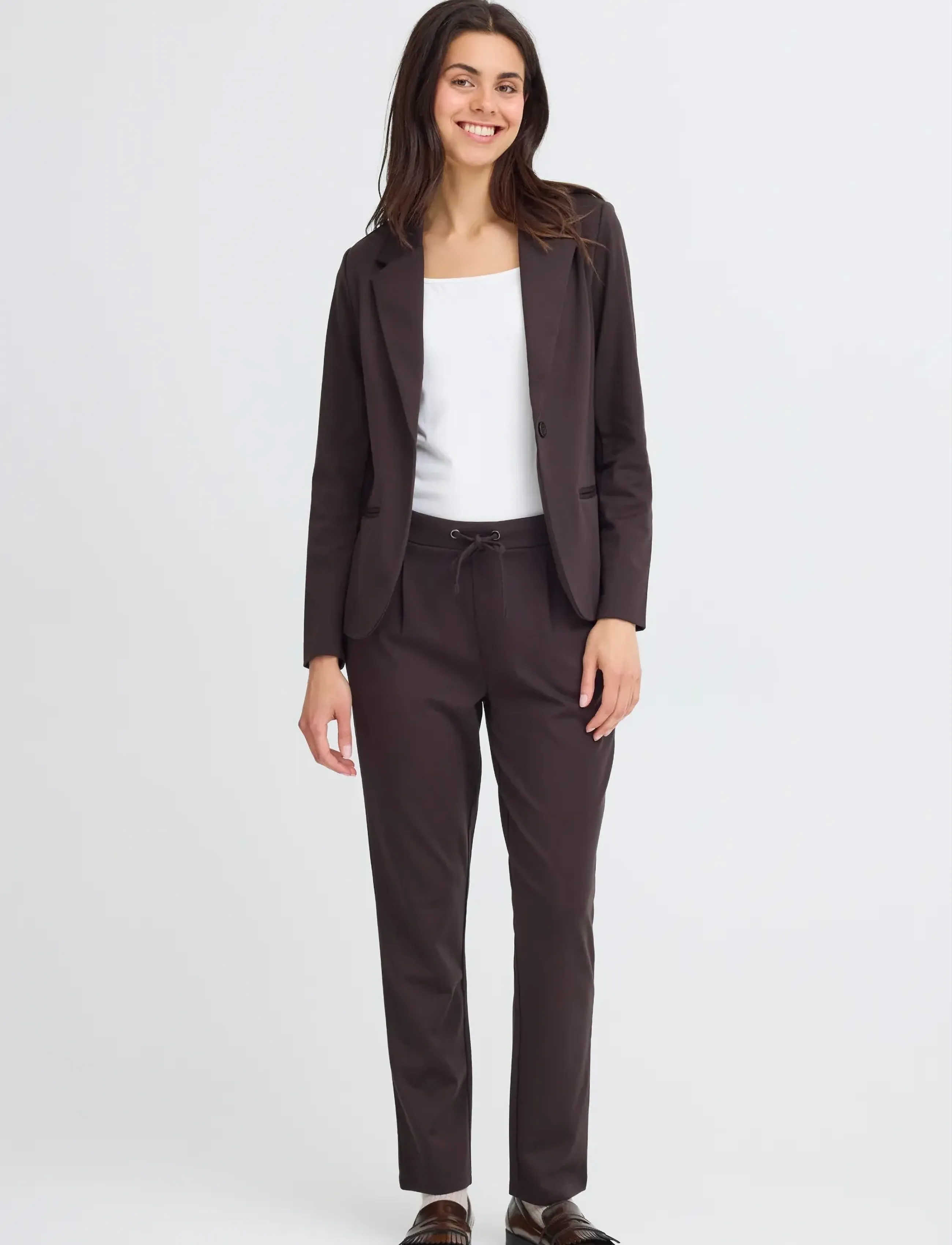 Fransa FRZASTRETCH 1 PANTS - Slim fit-byxor - CHOCOLATE TORTE / brown