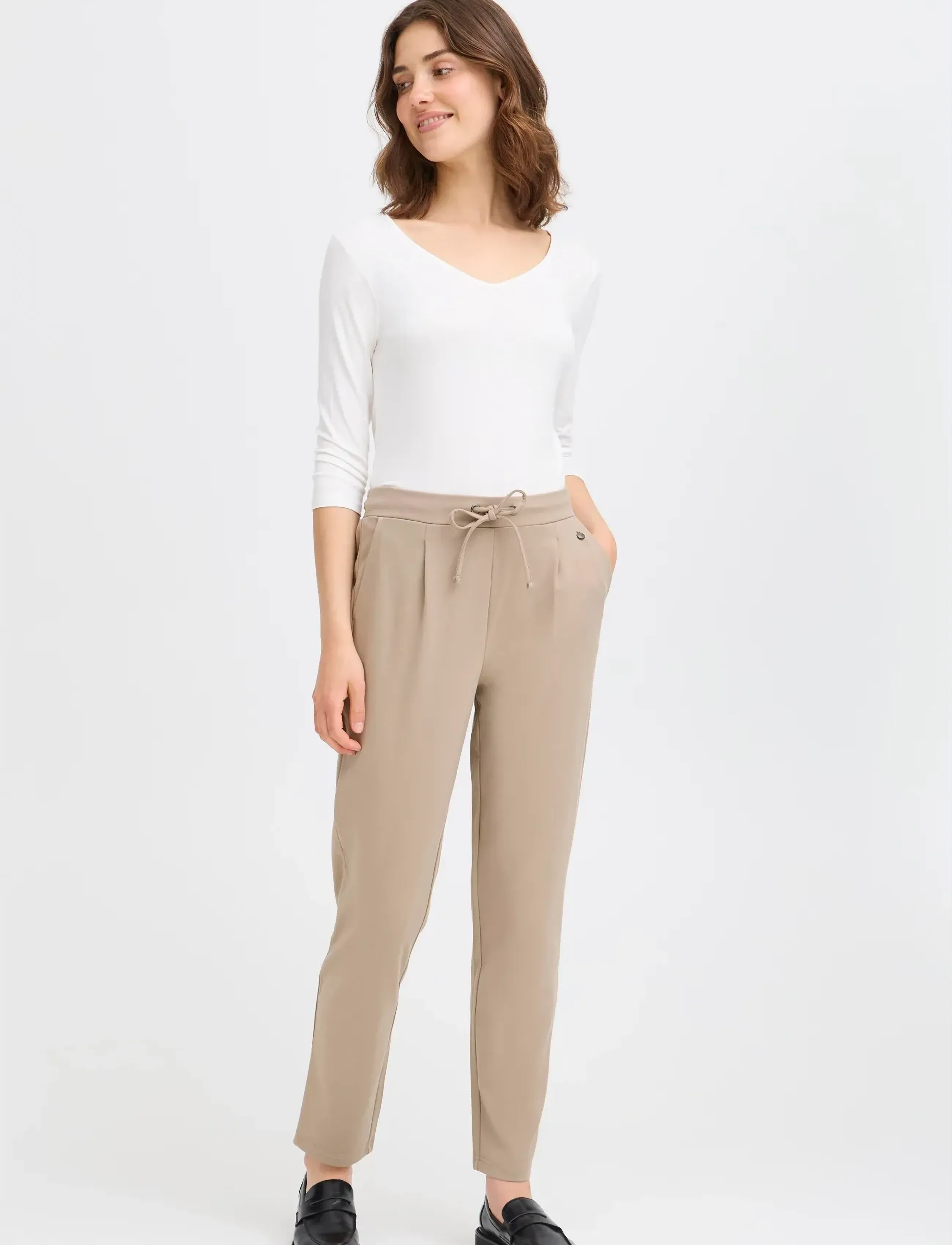 Fransa - FRZASTRETCH 1 Pants - slim fit trousers - desert taupe - 1
