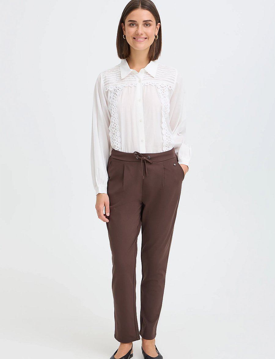 Fransa - FRZASTRETCH 1 PANTS - kitsad püksid - hot fudge - 0
