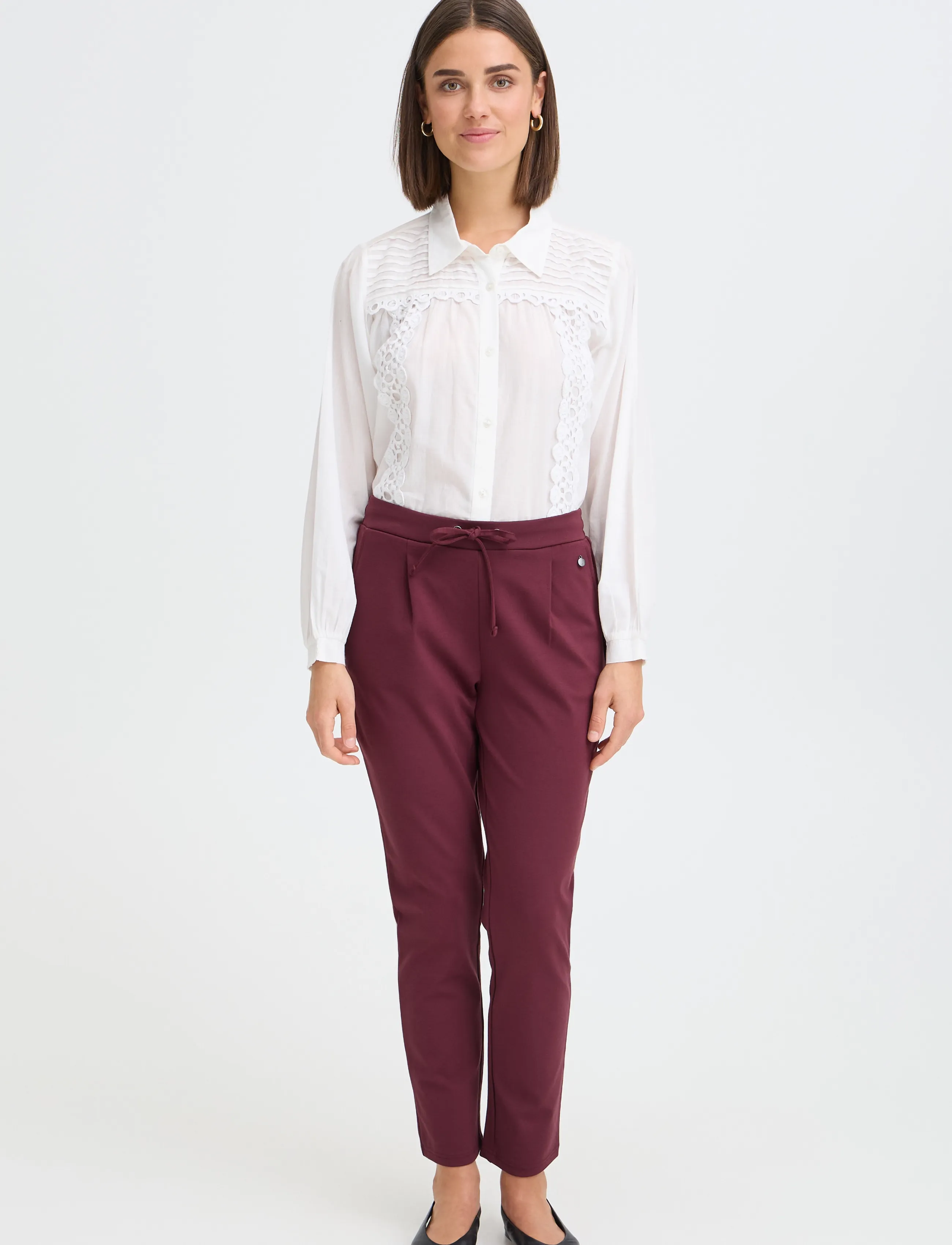 Fransa FRZASTRETCH 1 PANTS - Tøj - PORT ROYALE / burgundy