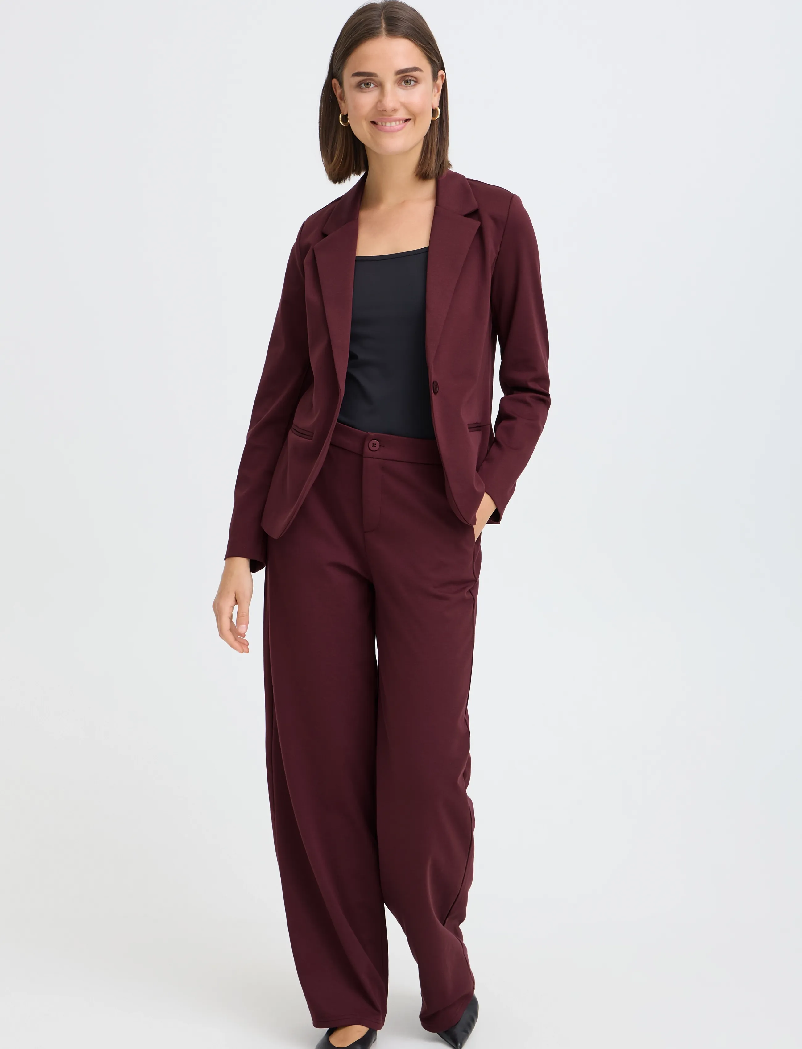 Fransa Frzablazer 2 Blazer, M, Burgundy, Blazere > Enkeltradede Blazere, Dame